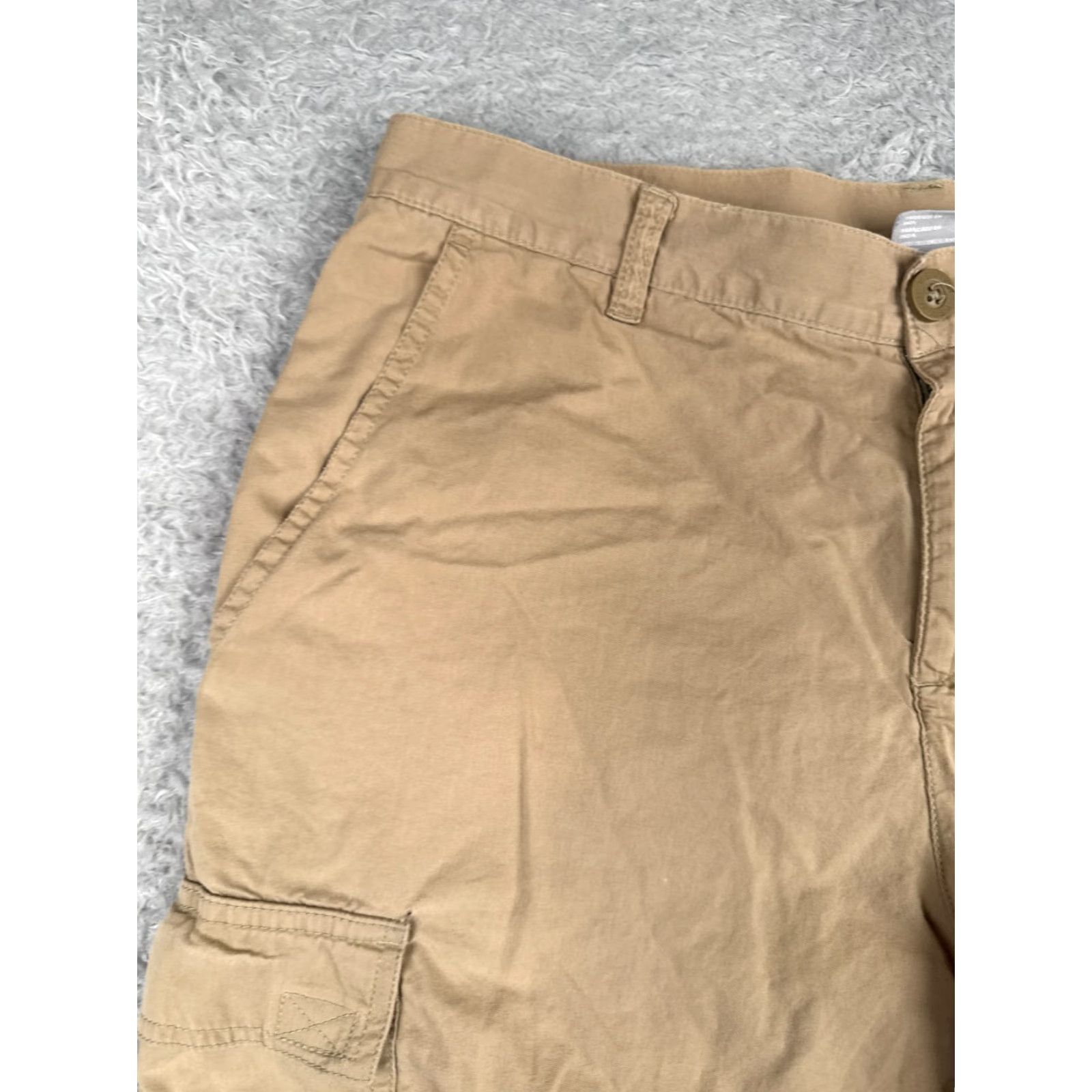 Vintage Columbia Mens Cargo Shorts 32 Beige 100% Cotton Nylon Twill Zip Fly Pockets Logo Casual Cargo Short Regular Rise 10 In Inseam 10 in Men Size US 32 / EU 48 - 4 Thumbnail