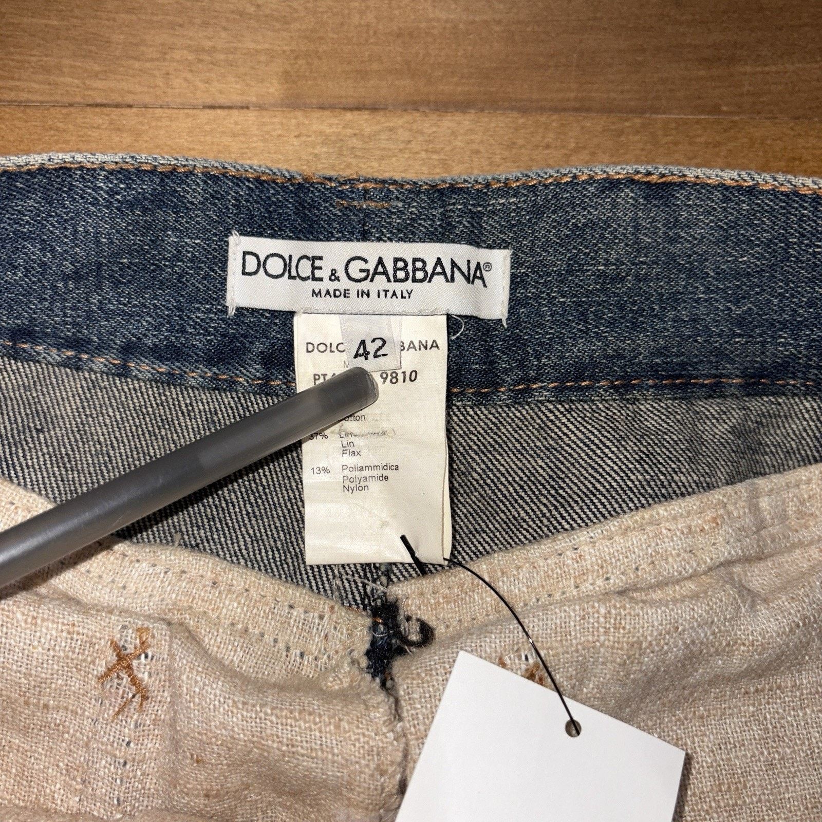 Dolce & Gabbana Vintage Dolce & Gabbana Archive Pant Pants mixt linen denim Size 28" / US 6 / IT 42 - 11 Thumbnail