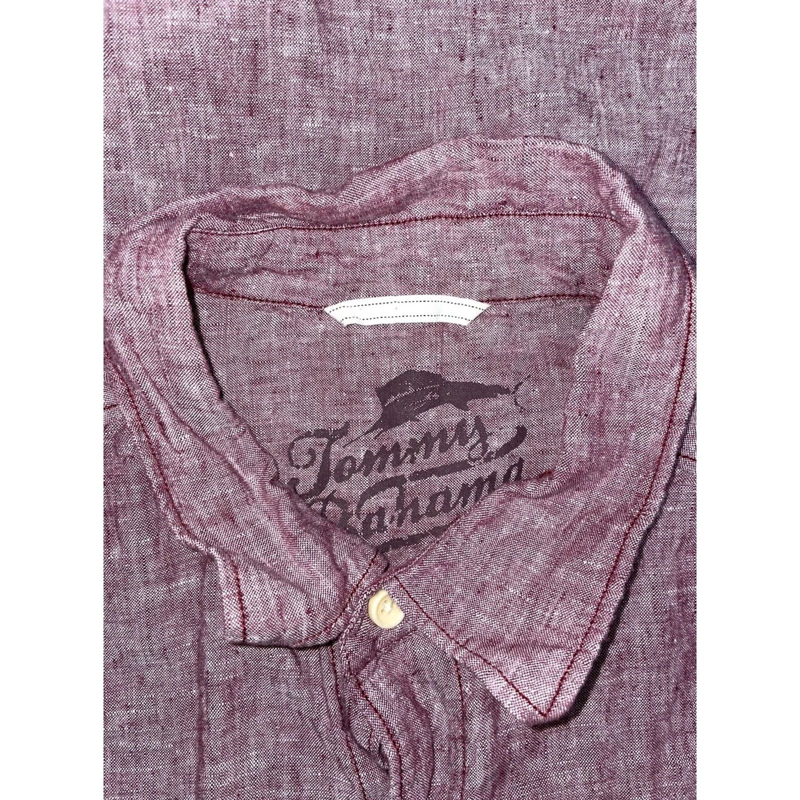 Tommy Bahama Tommy Bahama Shirt Mens XL/TG Purple/Red 100% Linen Button Down Size US XL / EU 56 / 4 - 7 Thumbnail