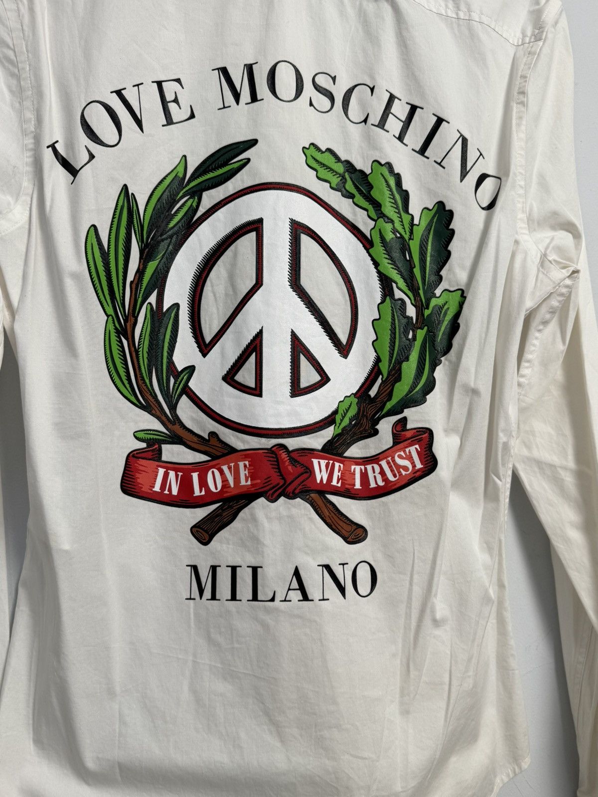Moschino Love Moschino Button Up Shirt White Logo Size US M / EU 48-50 / 2 - 13 Thumbnail