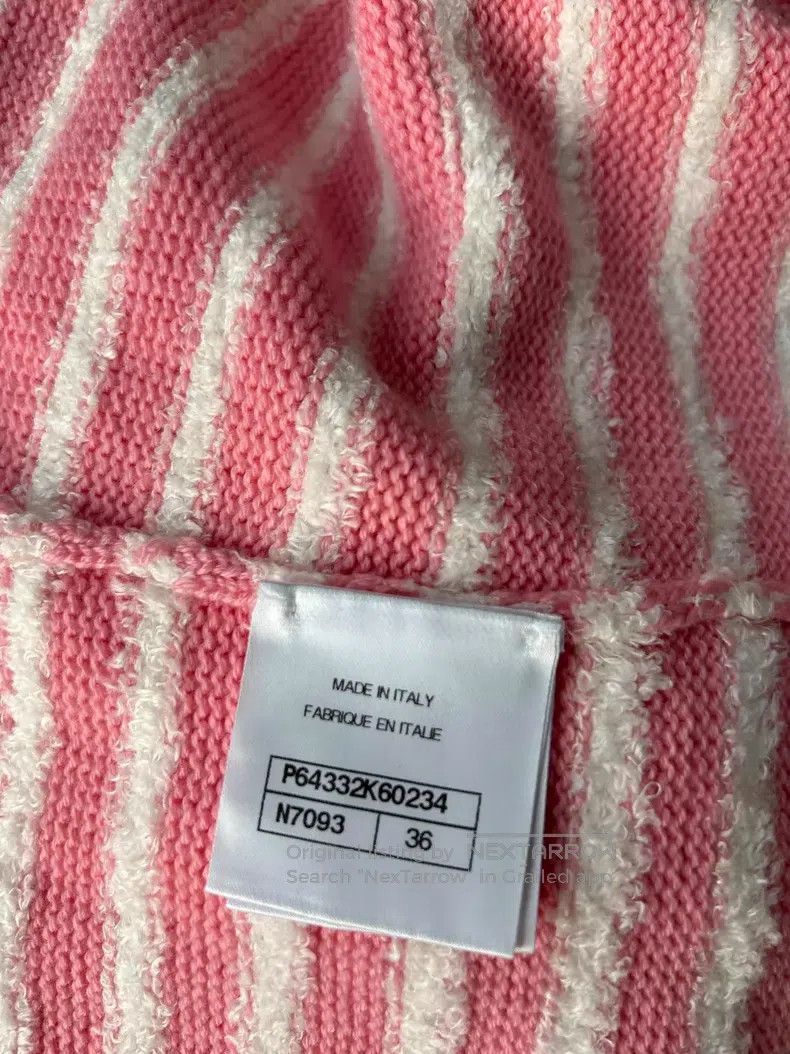 Chanel Chanel 20S pink and white striped two-pocket cashmere knit Size XS / US 0-2 / IT 36-38 - 5 Thumbnail