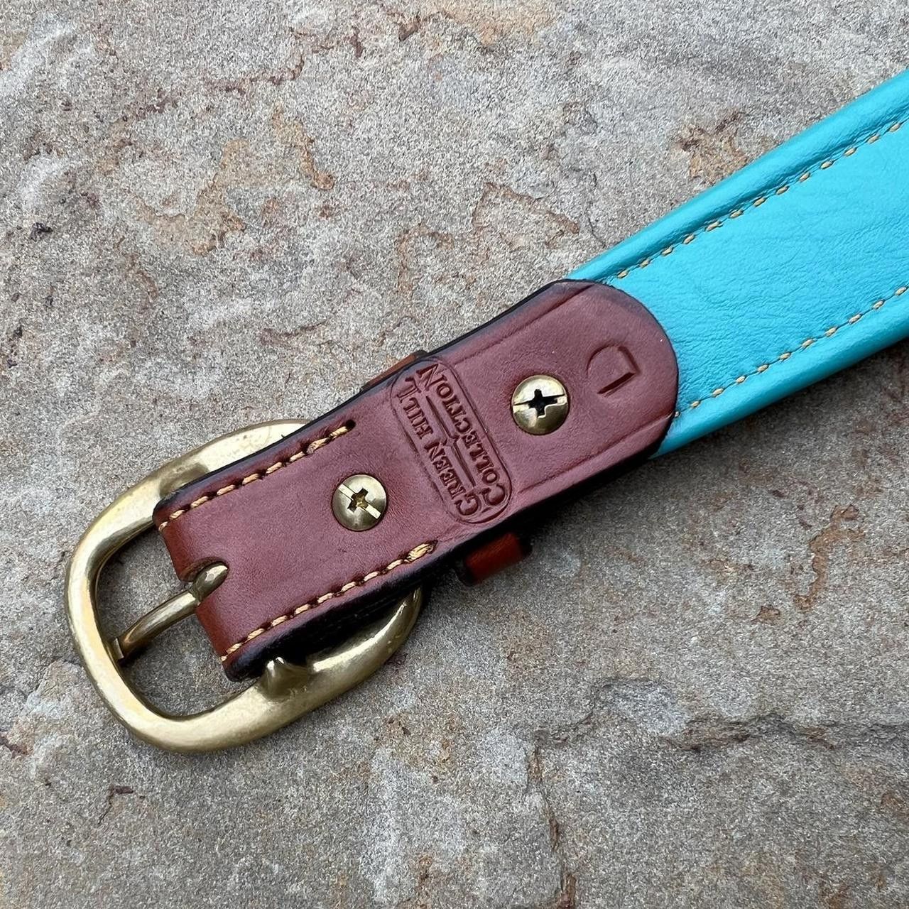 Other Y2K Brown + Teal Leather Belt Size ONE SIZE - 5 Thumbnail