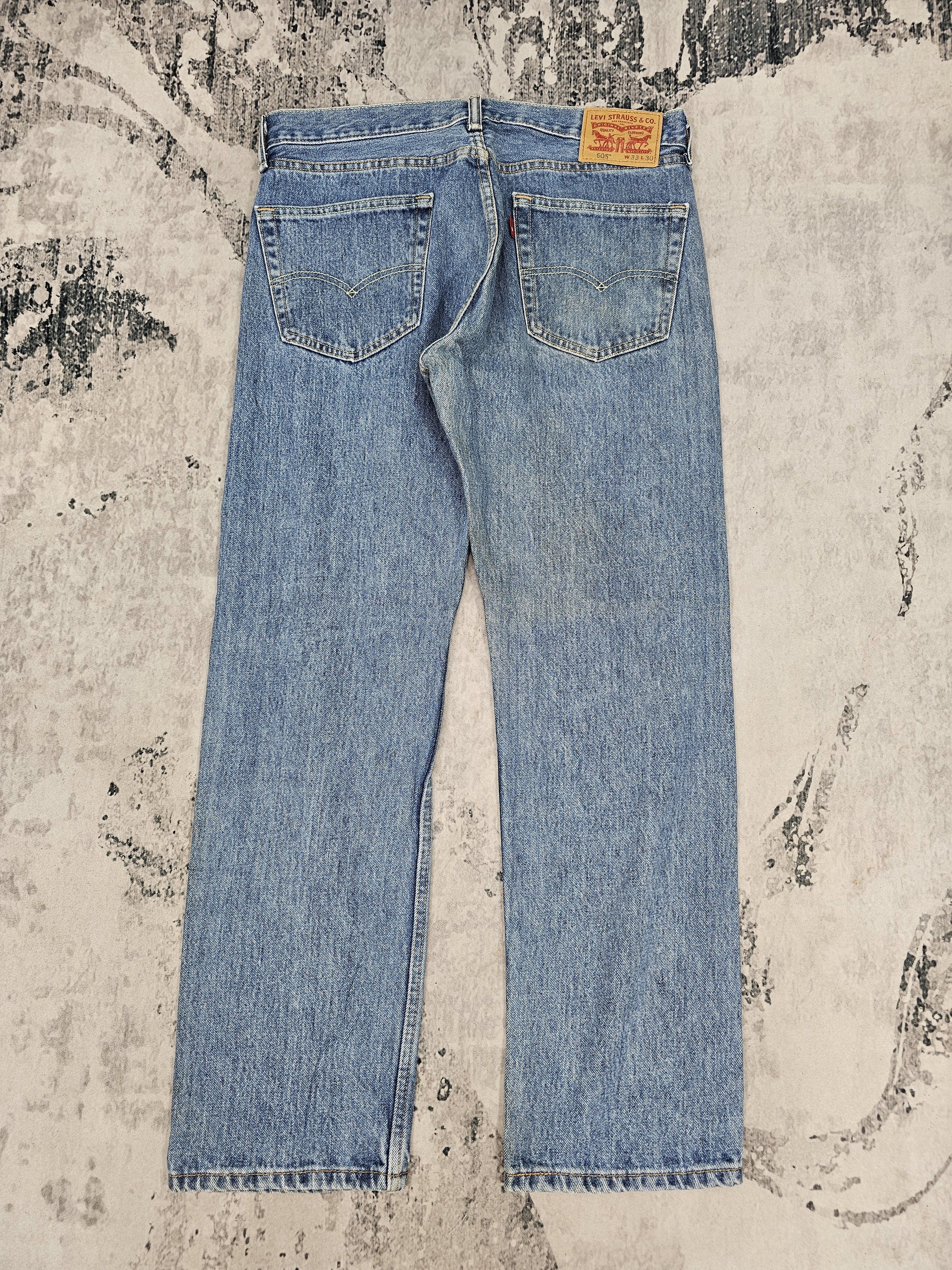 Levi's Vintage Clothing Vtg LEVIS 505 Faded Stain Cropped Blue Jeans 33X29 L0510 Size US 33 - 2 Thumbnail