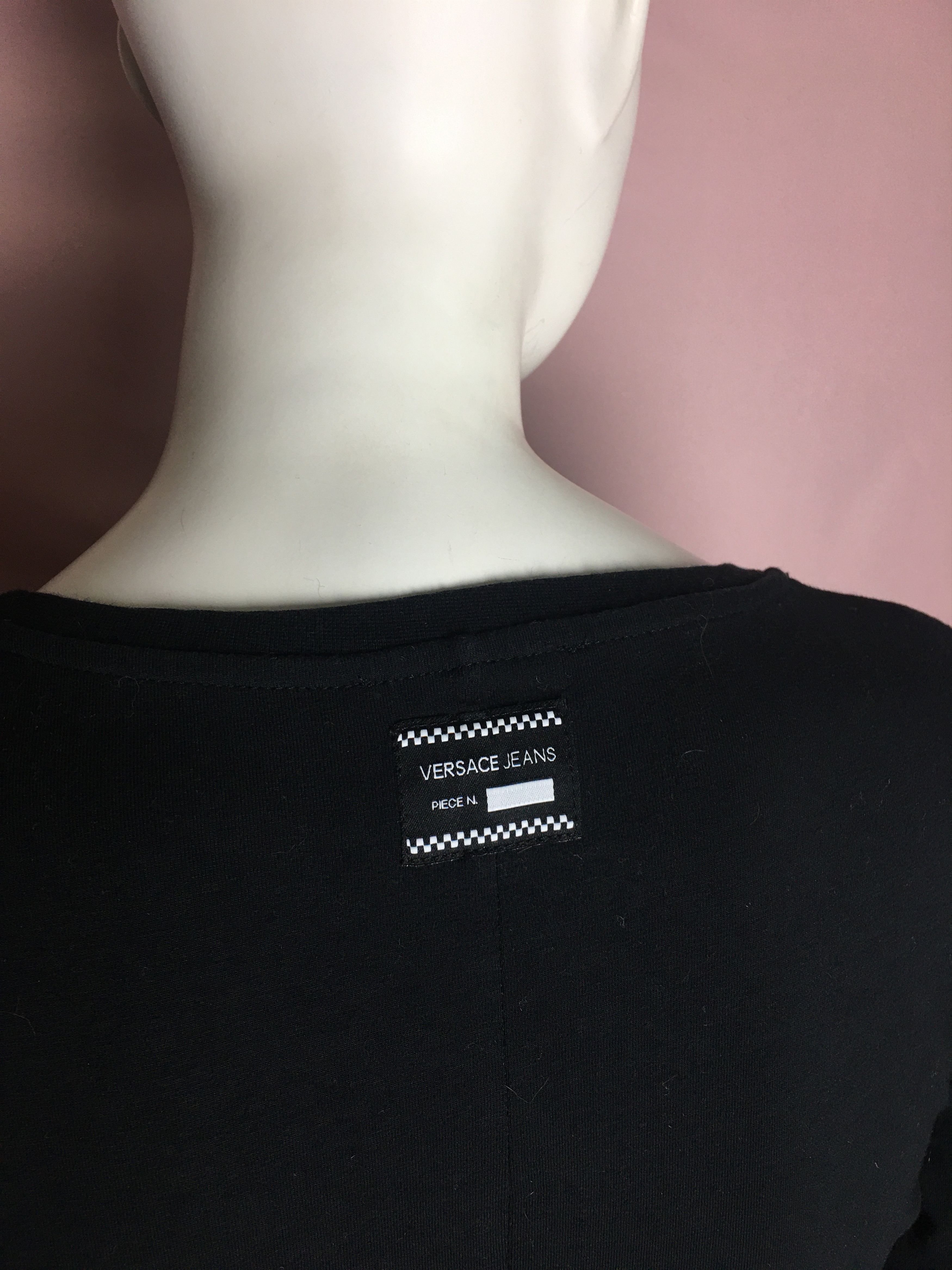 Versace Versace Jeans Couture Baroque Logo Black Mini Dress Size S / US 4 / IT 40 - 9 Thumbnail