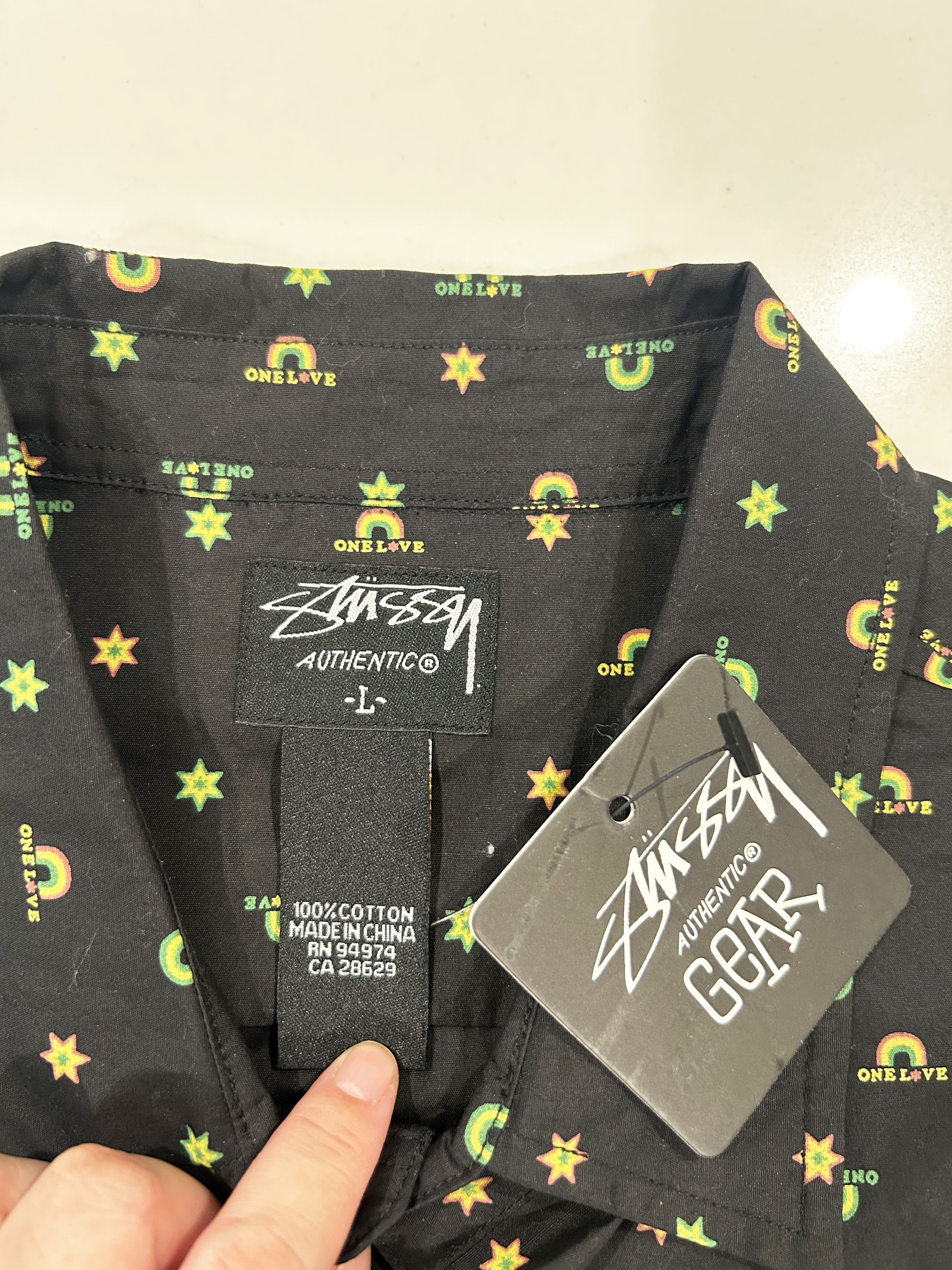 Stussy Rainbow Black Allover Shirt Size US L / EU 52-54 / 3 - 3 Thumbnail