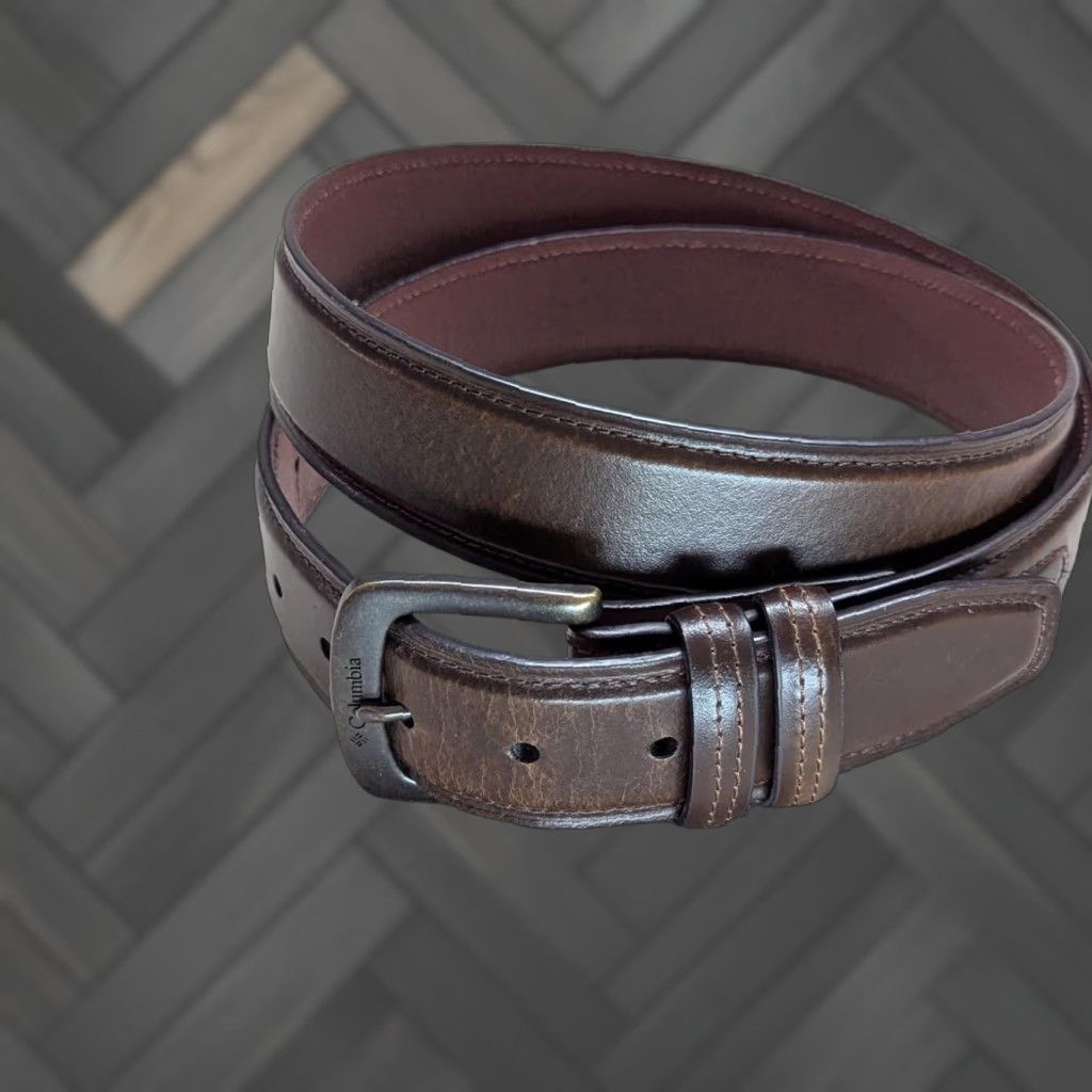 Vintage VINTAGE Columbia Belt Men 42-44 Brown Full Grain Leather Cowhide 1-1/2" Belt Length 49" Holes 40-46 Mens Brown Leather Belt Columbia Size 44 - 1 Thumbnail