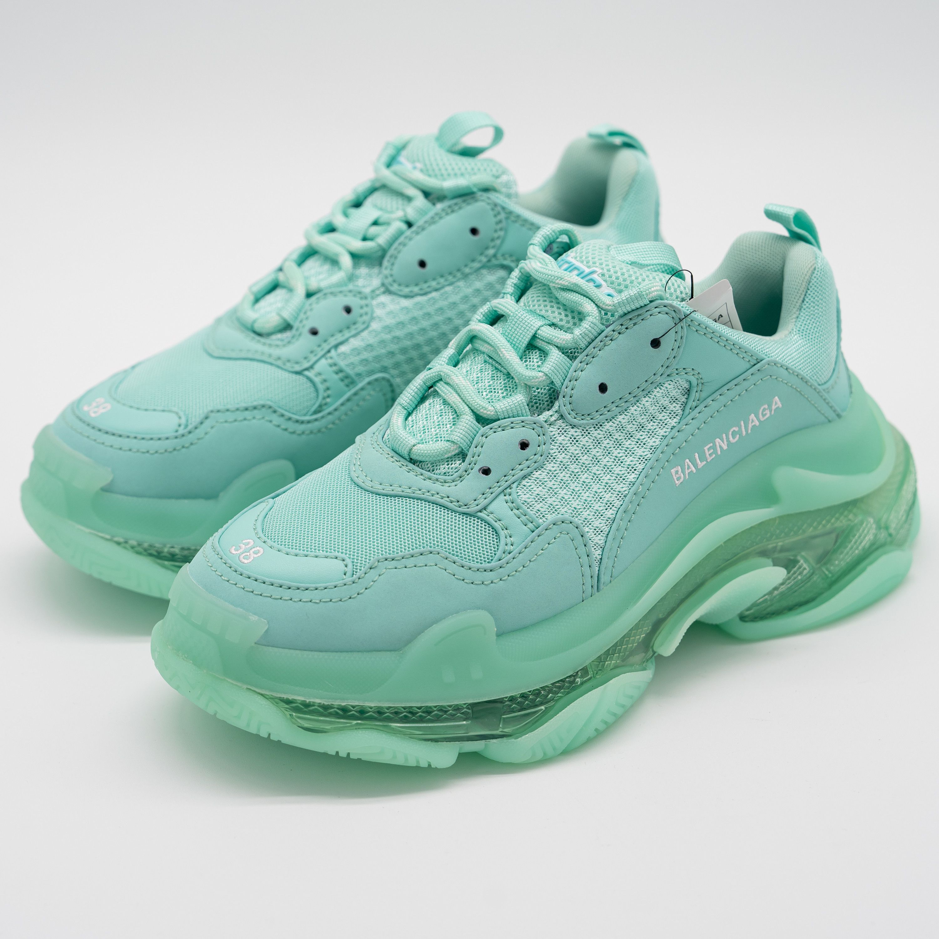 38 EU / 8 US Balenciaga Triple S Sneakers Mint Green