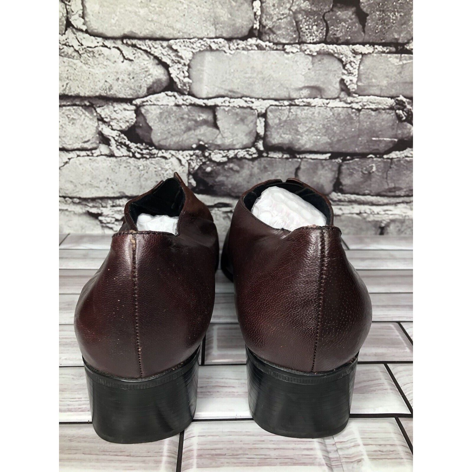 Other Munro American Burgundy Leather Suede Heel Loafer Shoes Wome Size US 10 / IT 40 - 4 Thumbnail
