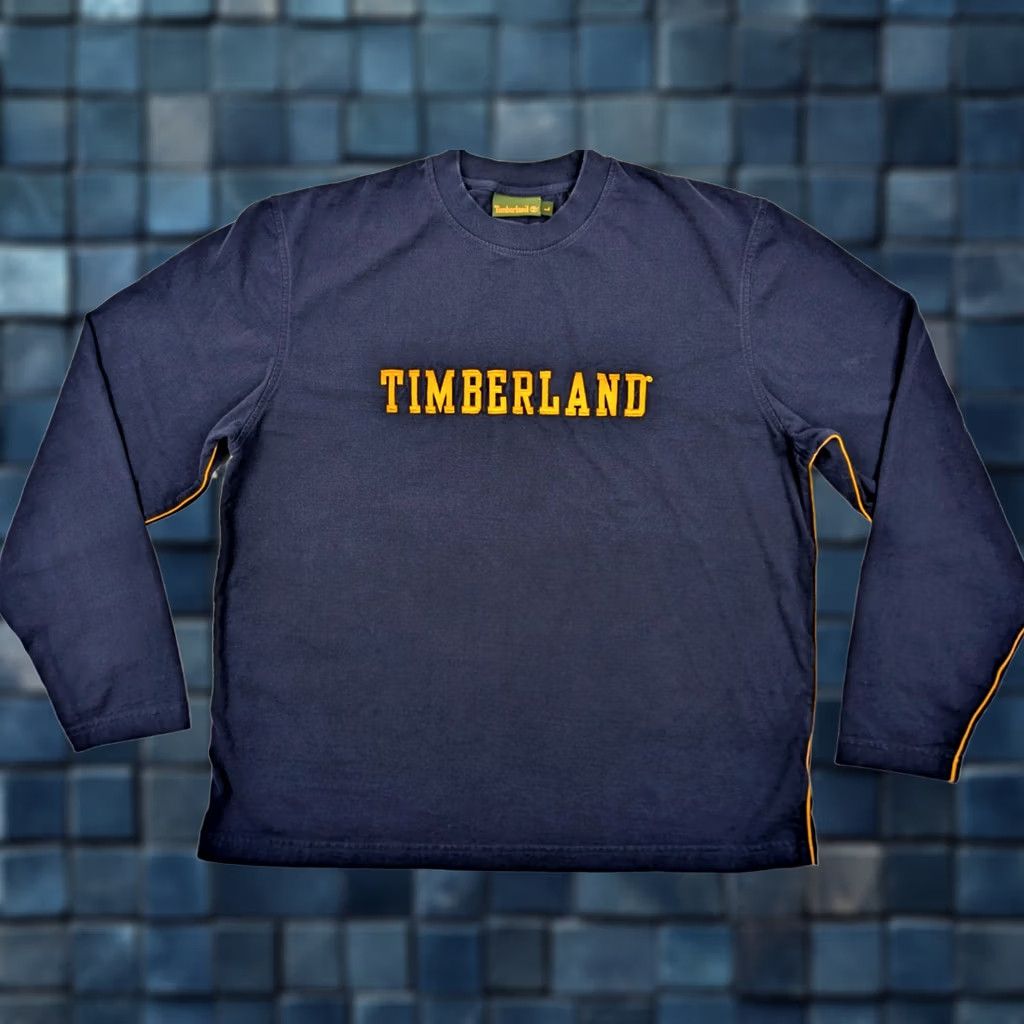 Timberland Vtg Timberland Long Sleeve Crew Neck Men L Navy Blue Gold Embroider Spellout 90s Retro Vintage Logo T-Shirt Shirt Size US L / EU 52-54 / 3 - 1 Thumbnail