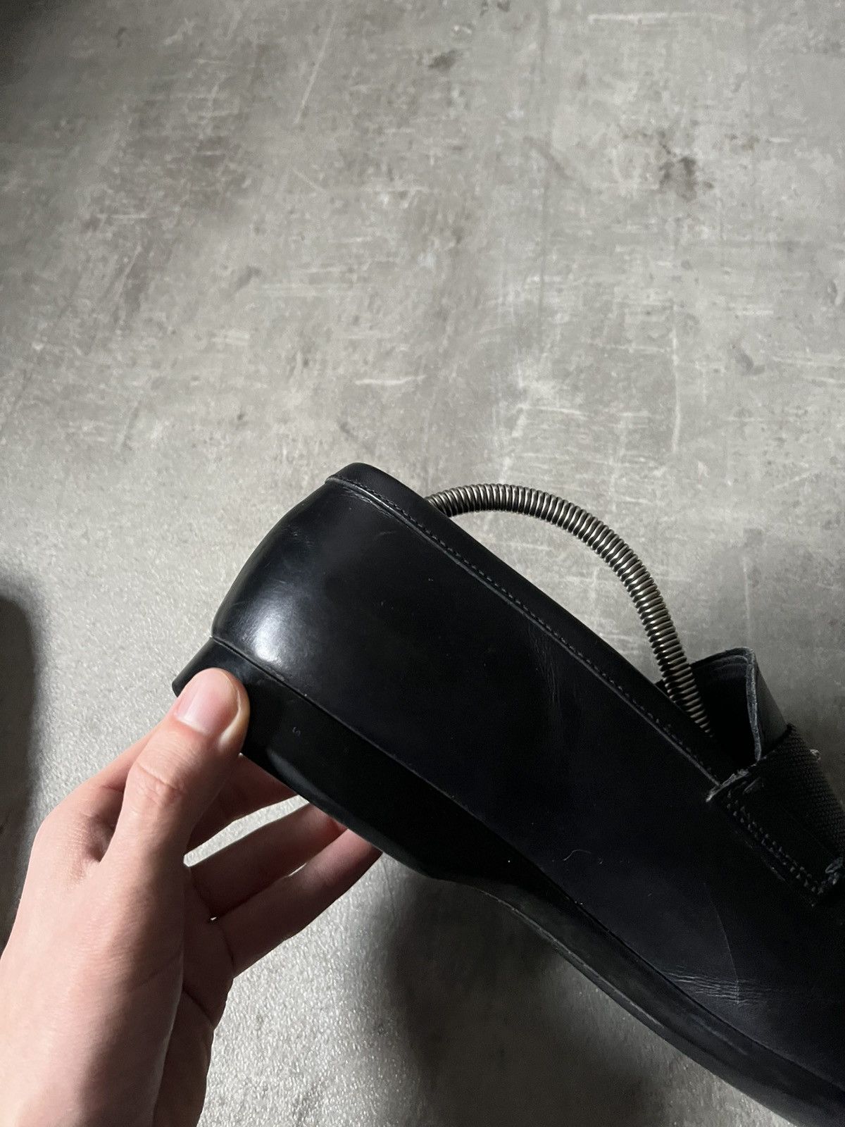 Prada Prada black logo leather loafers rare Size US 10.5 / EU 43-44 - 15 Thumbnail