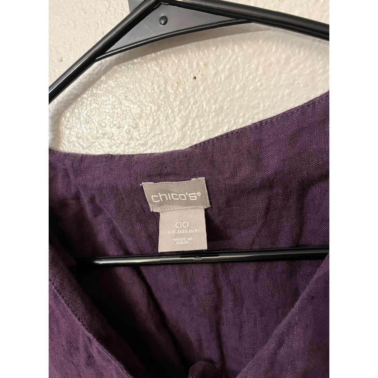 Vintage VINTAGE Chico's Linen Dress Mini Short Sleeve Kaftan Women Size 00 Purple Casual Size 24" / US 00 / IT 34 - 3 Thumbnail