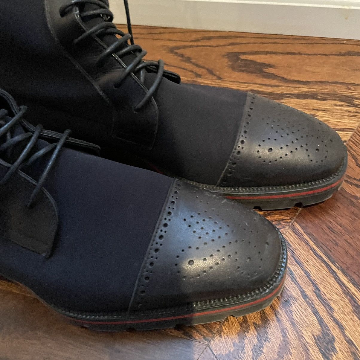 Christian Louboutin Navy Glove soft Nylon Boots Size US 7 / EU 40 - 12 Thumbnail