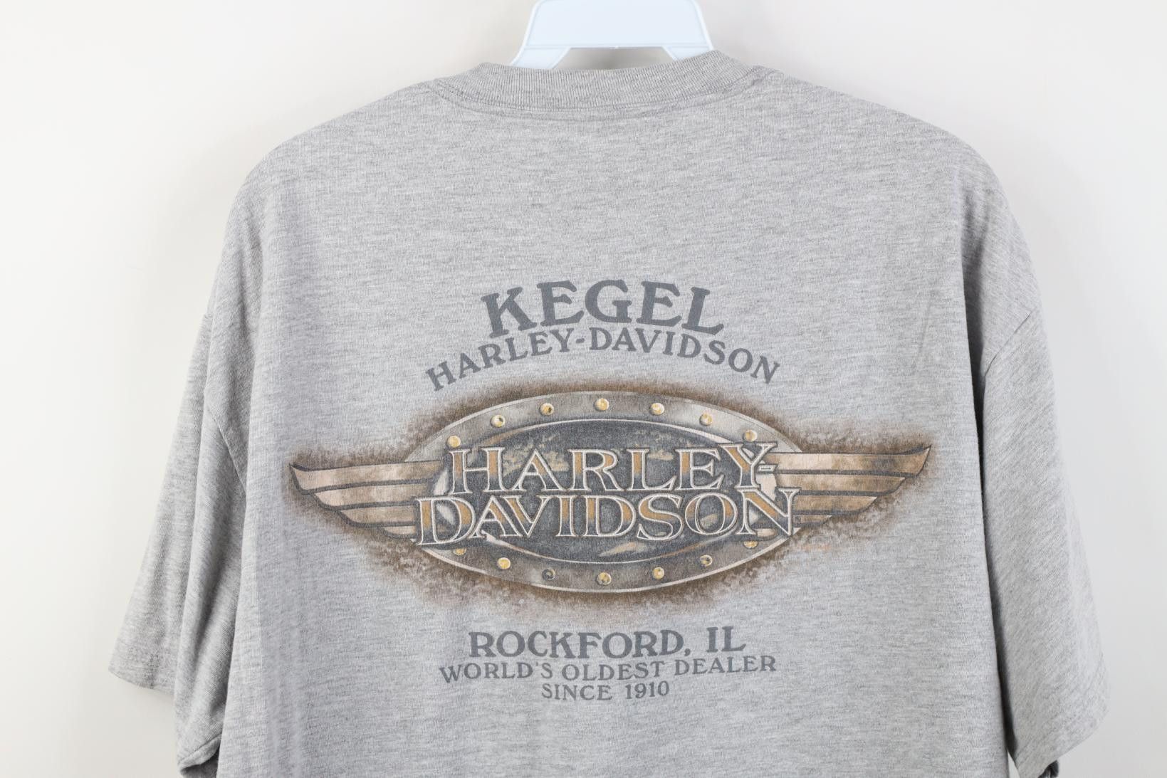 Harley Davidson Vintage Harley Davidson Velour Logo Pocket T-Shirt Gray Size US M / EU 48-50 / 2 - 12 Thumbnail