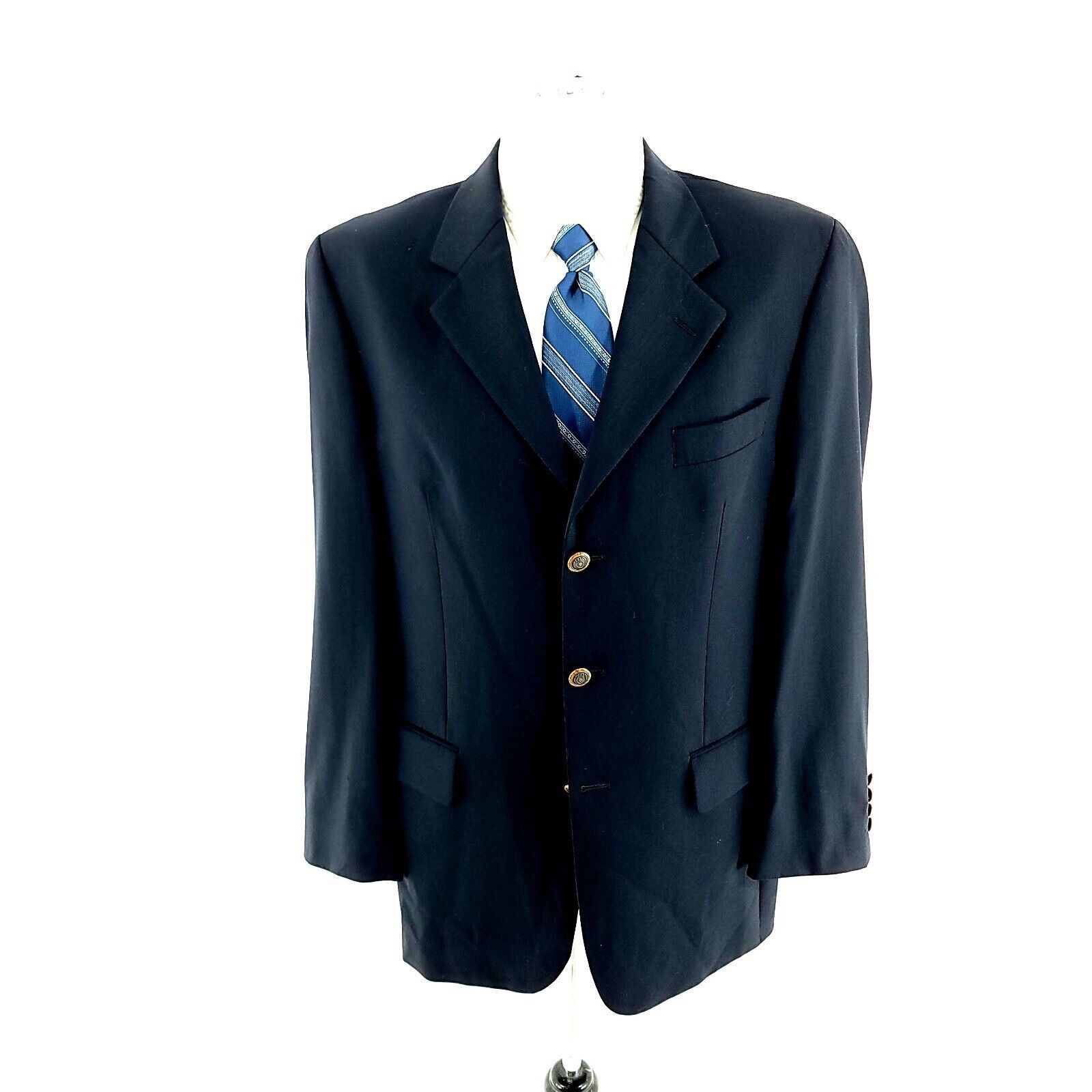 Designer DAMAGED S. Cohen Performance 3 Brown Button Blazer 42R Blue Size 42R - 3 Thumbnail