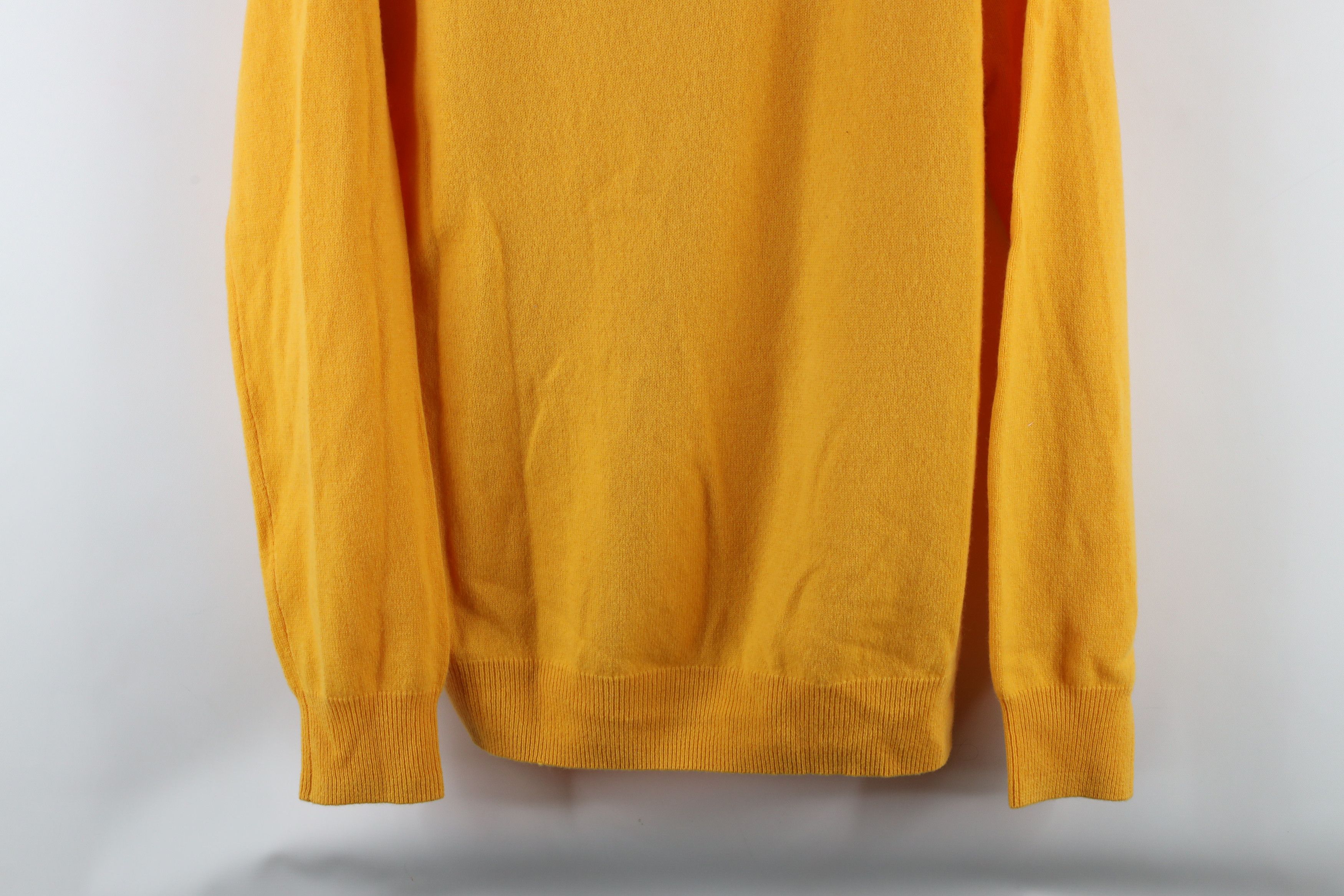 J.Crew × Vintage New J Crew Blank Soft Cashmere Knit Crewneck Sweater Yellow Size US L / EU 52-54 / 3 - 3 Thumbnail