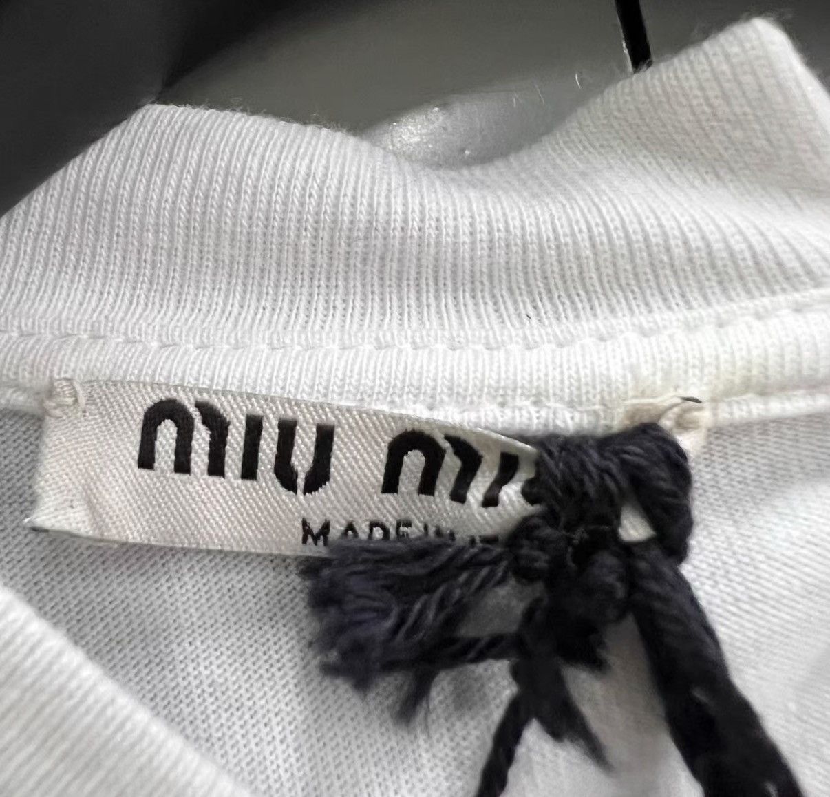Miu Miu Miu Miu White Rhinestone Collar Long Sleeve Top J41 Size M / US 6-8 / IT 42-44 - 3 Thumbnail