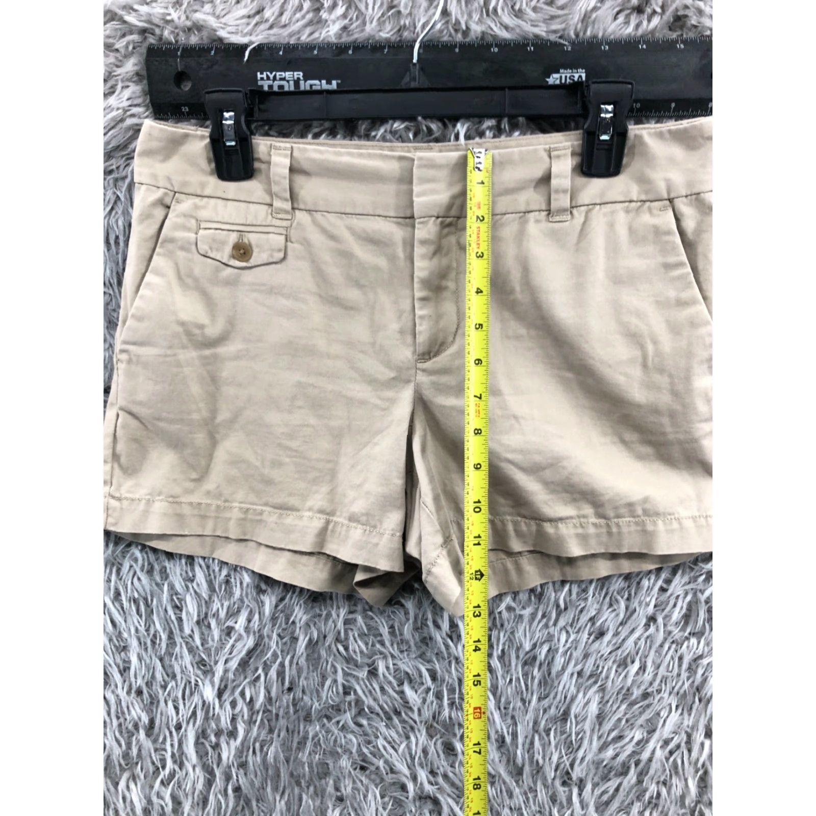 Loft LOFT Chino Shorts Womens Size 6 Mid Rise Beige Medium Wash Denim 5-Pocket Clean Flaw Hook Eye Adjustable Size 28" / US 6 / IT 42 - 3 Thumbnail