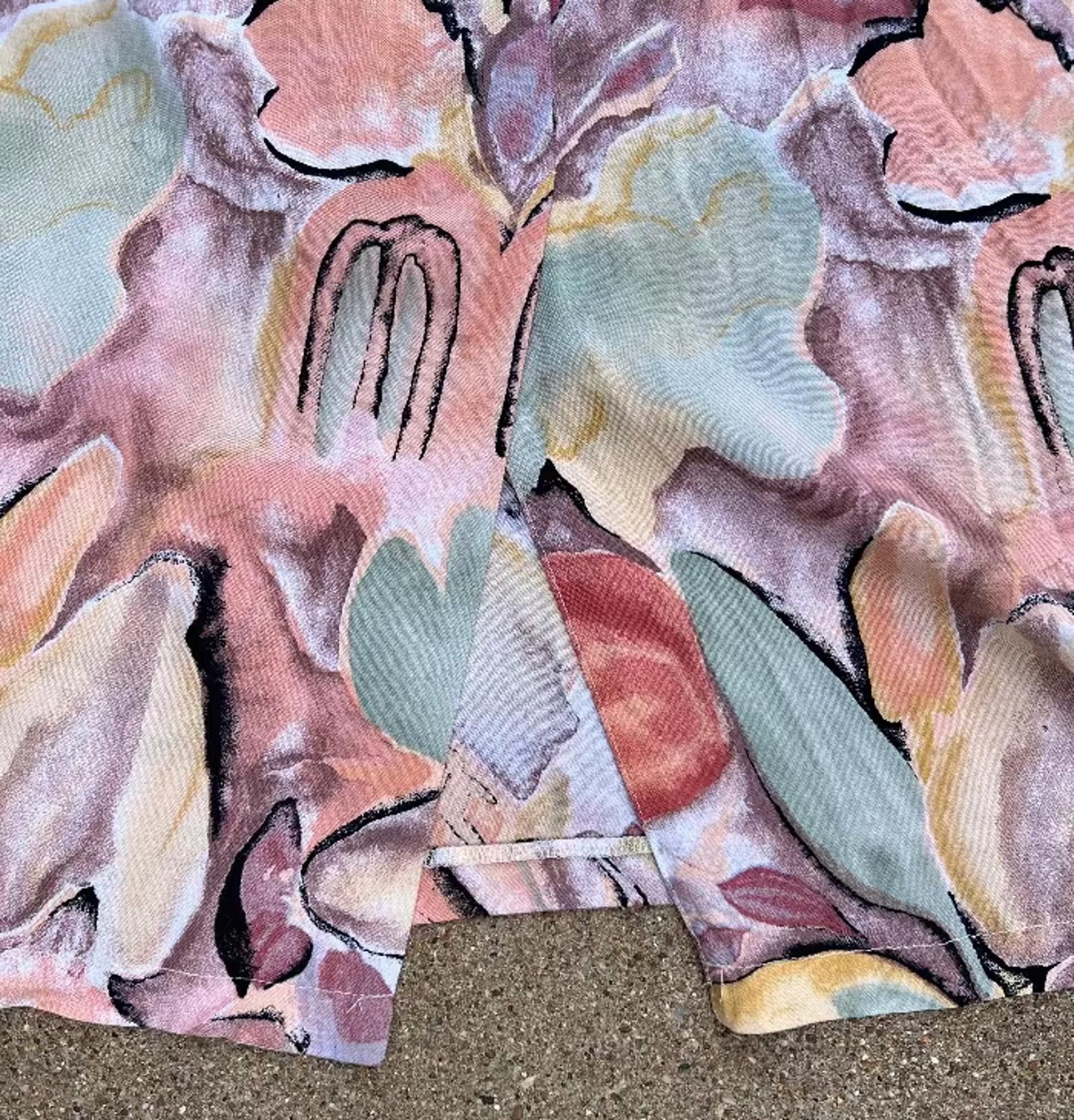 Other St. Michael Watercolor Floral Dress 1980s Size L / US 10 / IT 46 - 6 Thumbnail