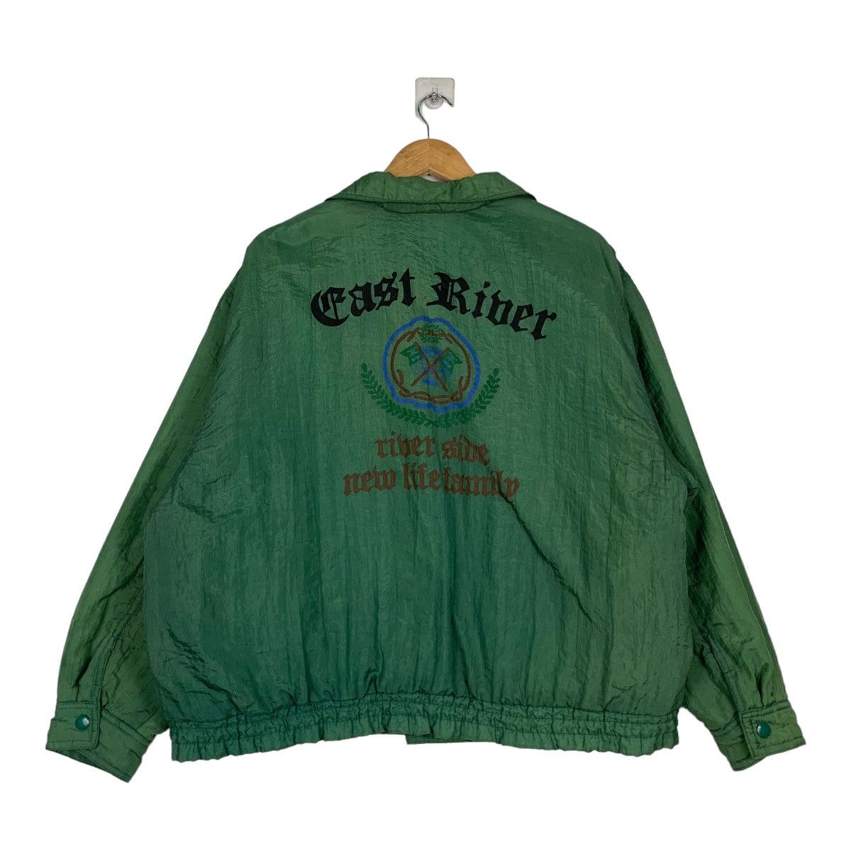 Japanese Brand CHILRA Stall Cast River Logo Faded Green Jacket #1028-C46 Size US L / EU 52-54 / 3 - 1 Thumbnail