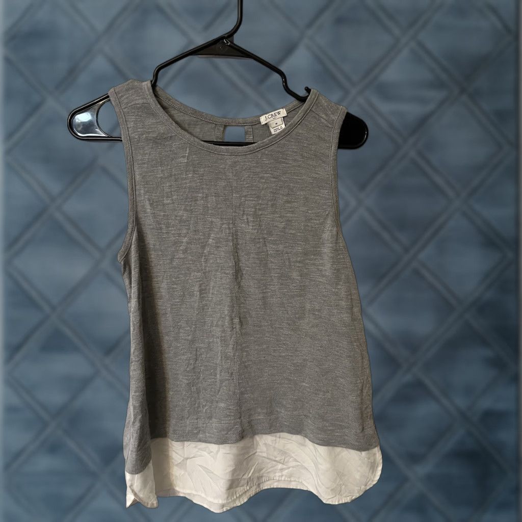 J.Crew J.Crew Tank Top Shirt Tunic Sleeveless Drapey Gray M Viscose Polyester 70/30 Casual Womens Size M / US 6-8 / IT 42-44 - 1 Thumbnail