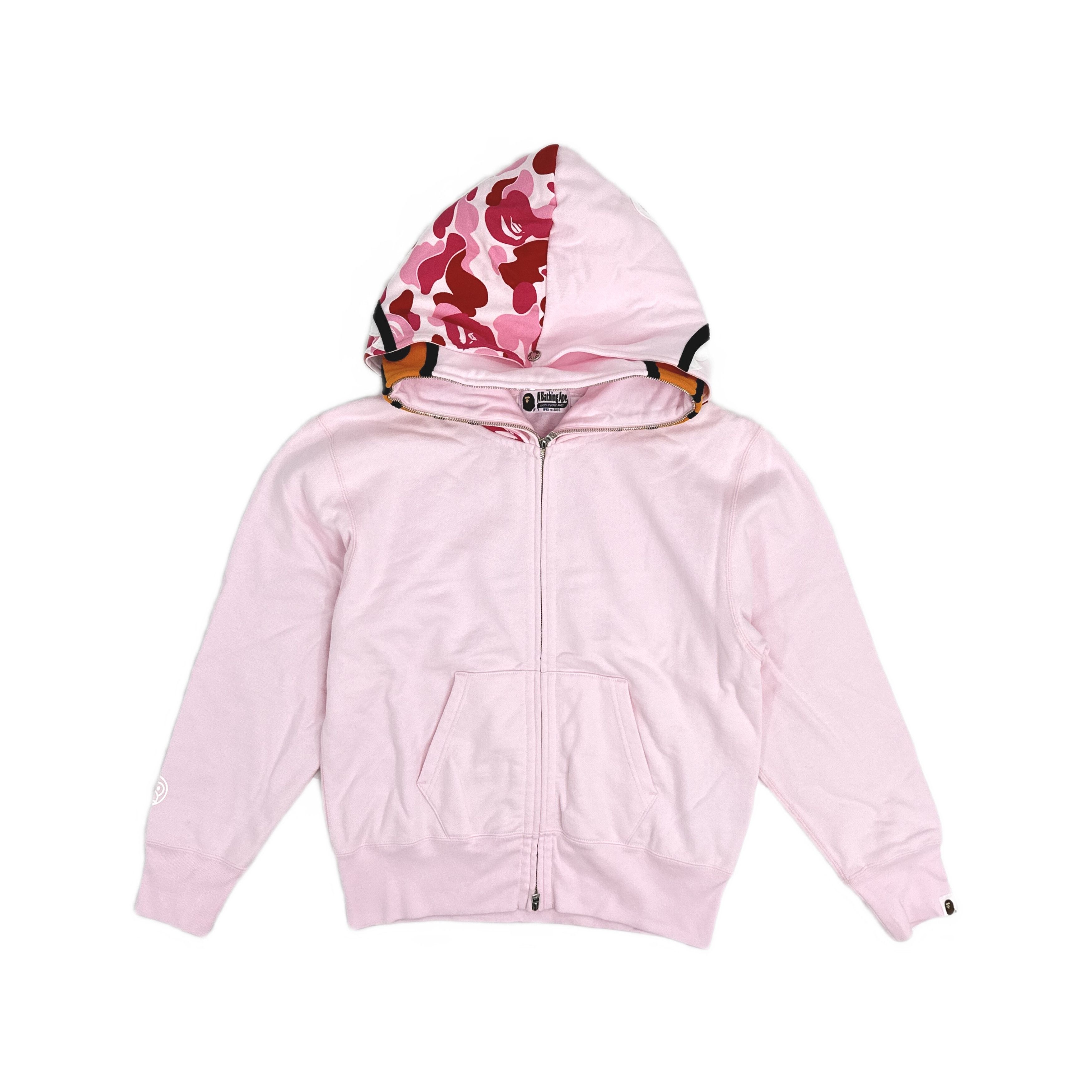 Bape A Bathing Ape Camo Shark Zip-Up Hoodie Pink Size S / US 4 / IT 40 - 1 Thumbnail