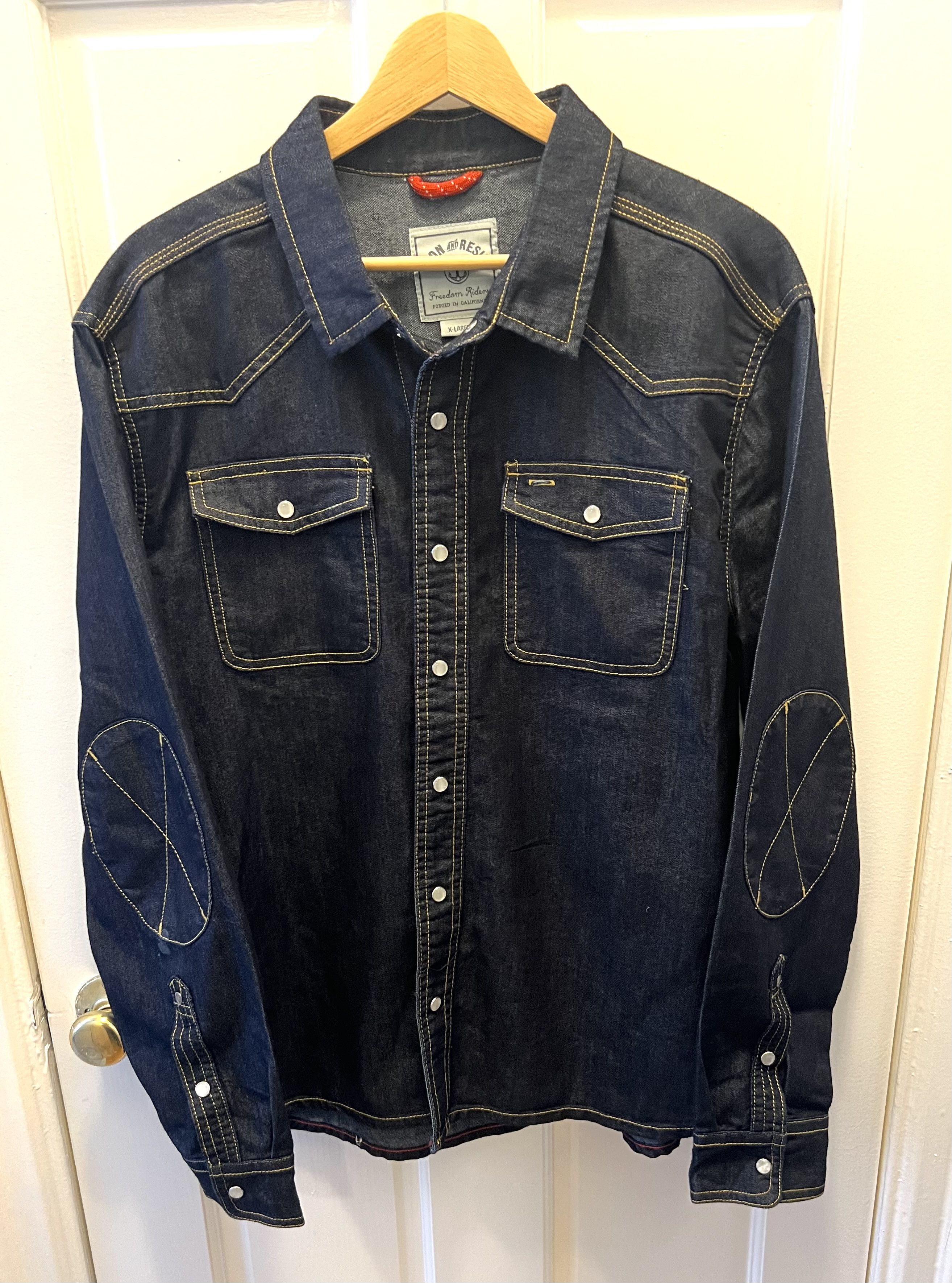Iron & Resin Like New! $378 Elbow Patch Moto Denim Size US L / EU 52-54 / 3 - 1 Thumbnail