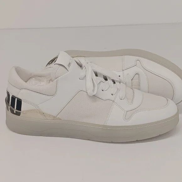 Jimmy Choo Jimmy Choo Men's White Florent Low-Top Sneakers - EU43/US10 Size US 10 / EU 43 - 7 Thumbnail
