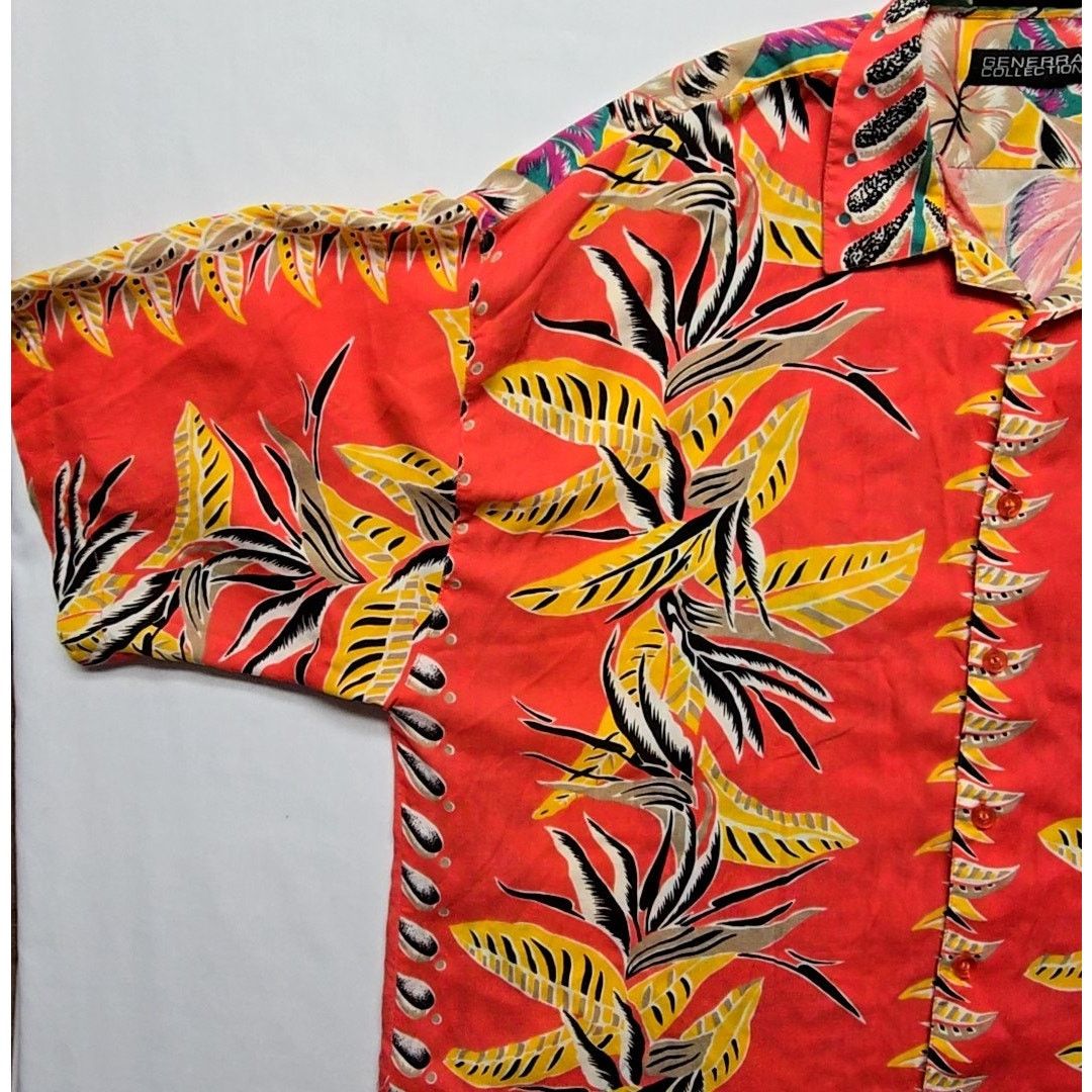 Generra Vintage Hawaiian Shirt Floral Red Rayon L Button Up Size US L / EU 52-54 / 3 - 3 Thumbnail