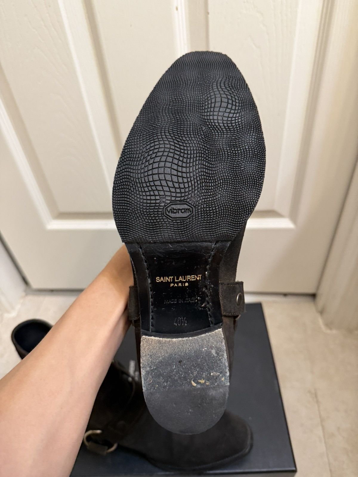 Saint Laurent Paris Saint Laurent Suede Leather Wyatt Harness Boots Dark Brown Size US 8 / EU 41 - 10 Thumbnail