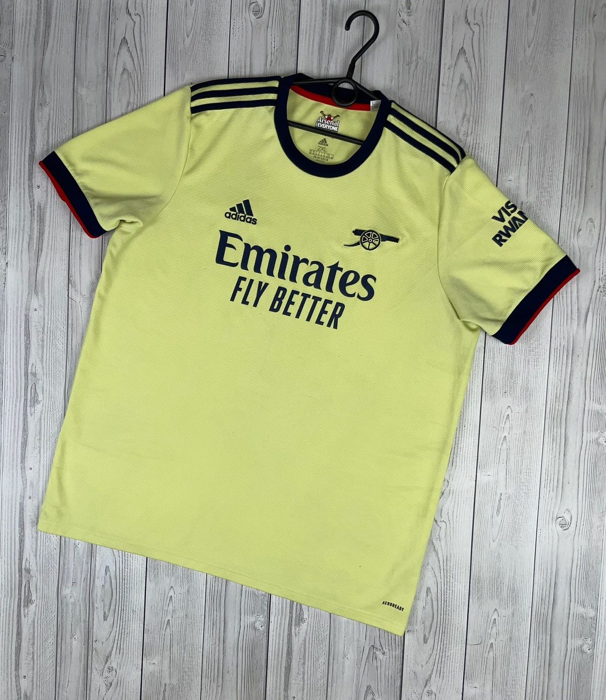 Vintage adidas Arsenal soccer jersey yellow Away size XXL
