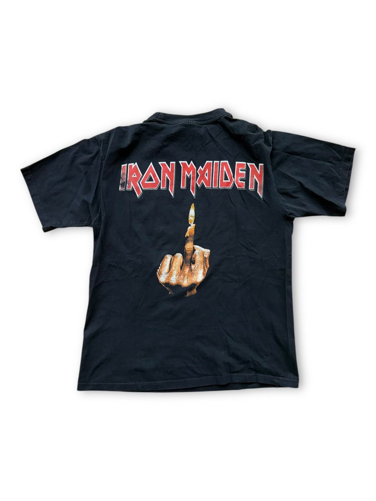 Band Tees VINTAGE 1990s EUROPE IRON MAIDEN METAL WAR FUCK XL SKELETON Size US XL / EU 56 / 4 - 7 Thumbnail