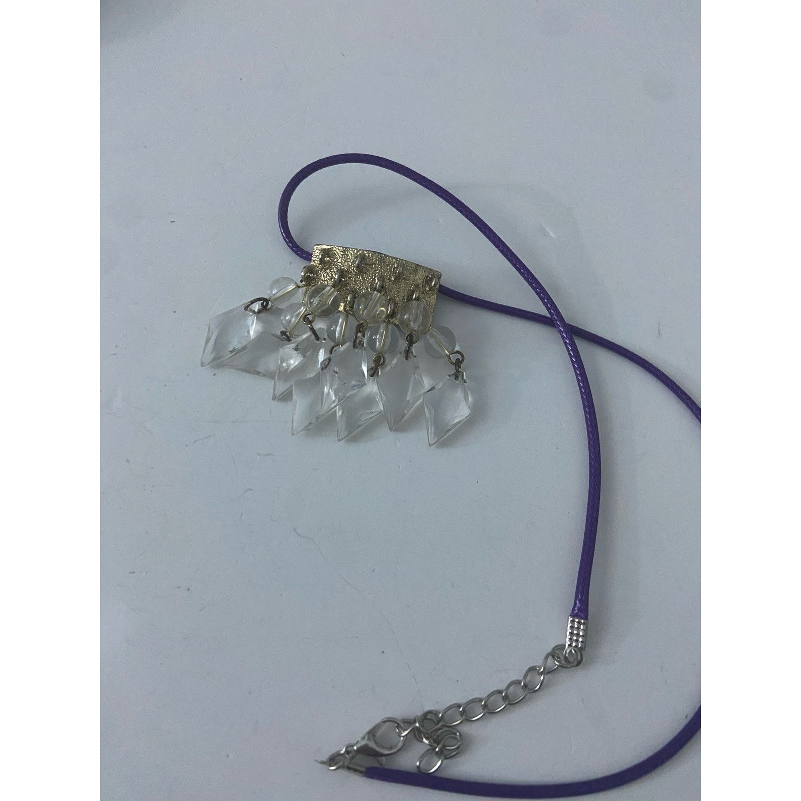 Handmade clear bead pendant necklace Size ONE SIZE - 4 Thumbnail