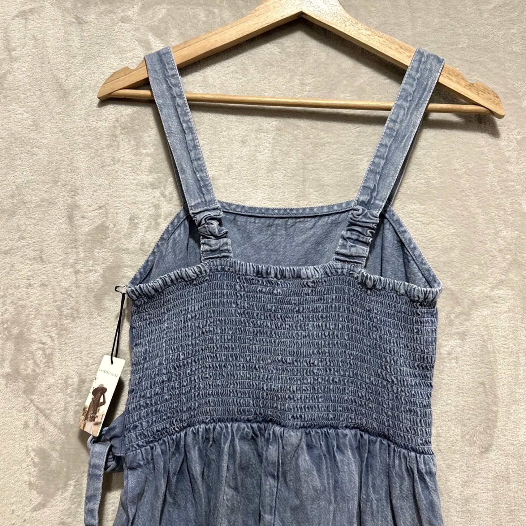 Vintage Sincerely Jules for Bandier Denim Romper Women S Blue Sleeveless NWT Size 28" / US 6 / IT 42 - 4 Thumbnail