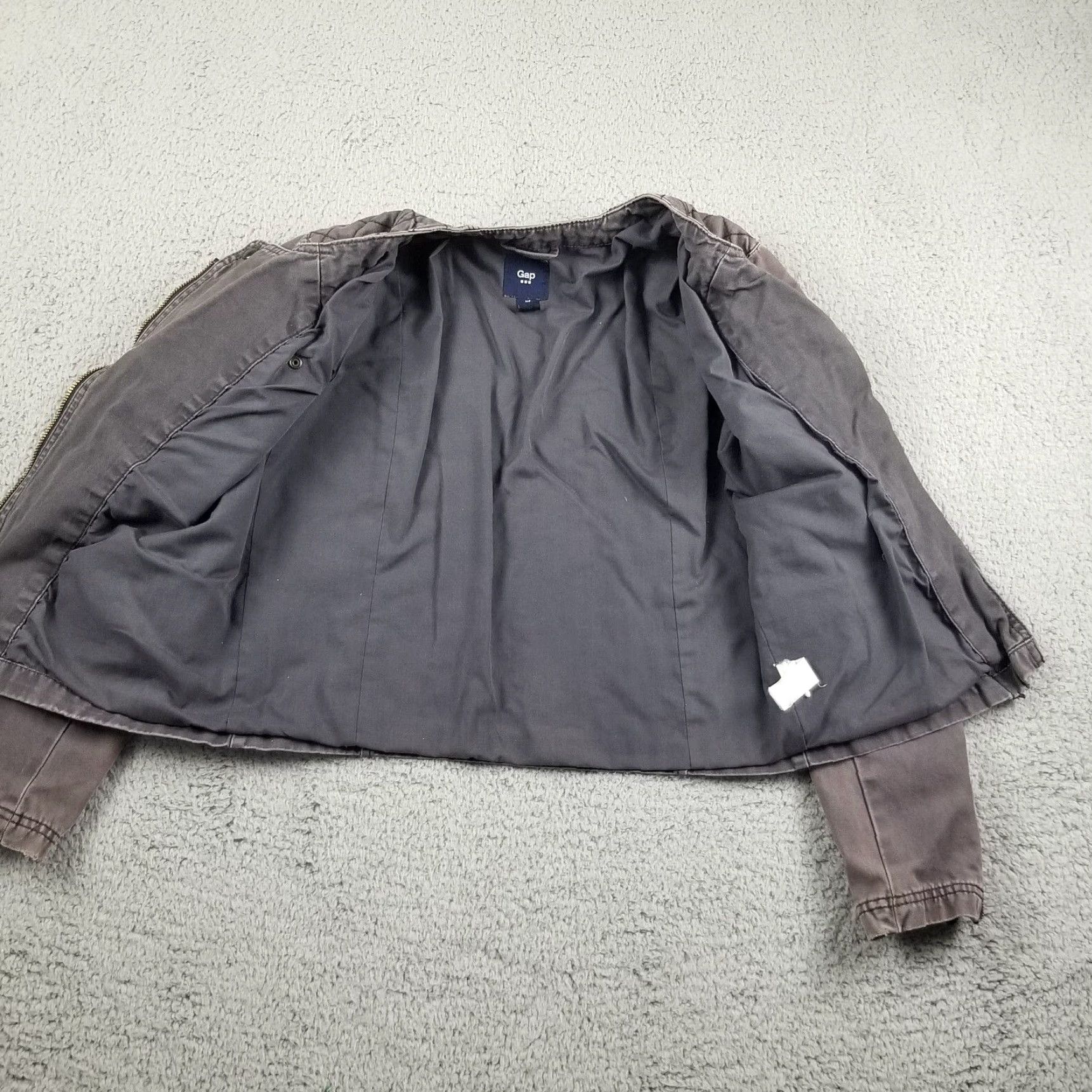 Gap GAP Women's Denim Moto Jacket Size S Gray Casual Biker All Seasons Size S / US 4 / IT 40 - 6 Thumbnail