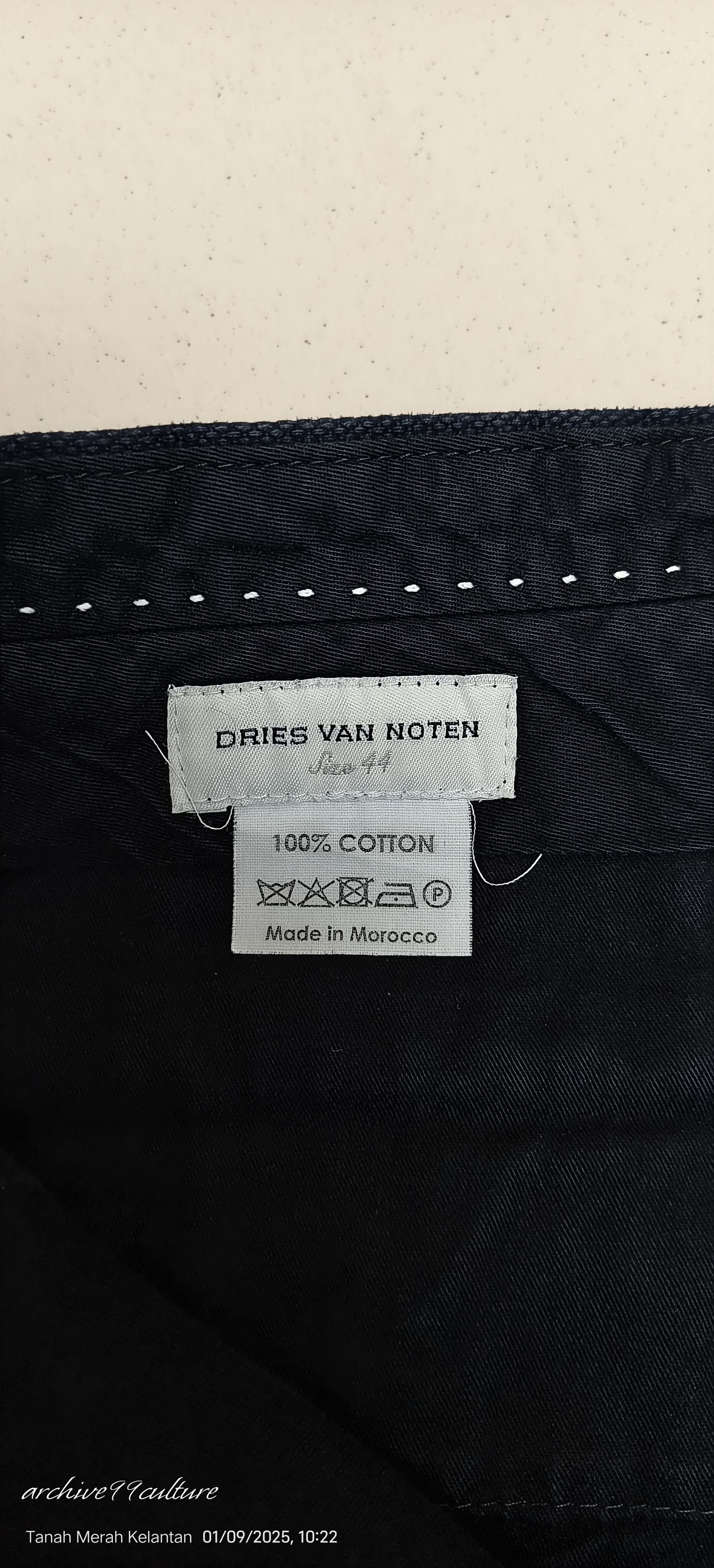 Dries Van Noten Archive fw19 classic Navy cotton pants Size US 28 / EU 44 - 3 Thumbnail