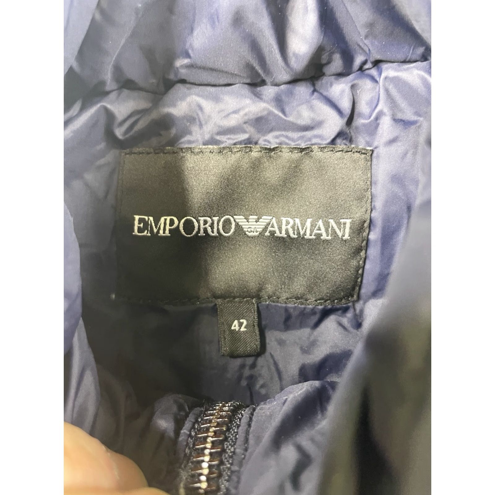 Armani Emporio Armani Vest Puffer Insulated Full Zip Navy 42 Water Repellent Men Size 42 Blue Puffer Jacket with Pockets Mens Size US XS / EU 42 / 0 - 2 Thumbnail