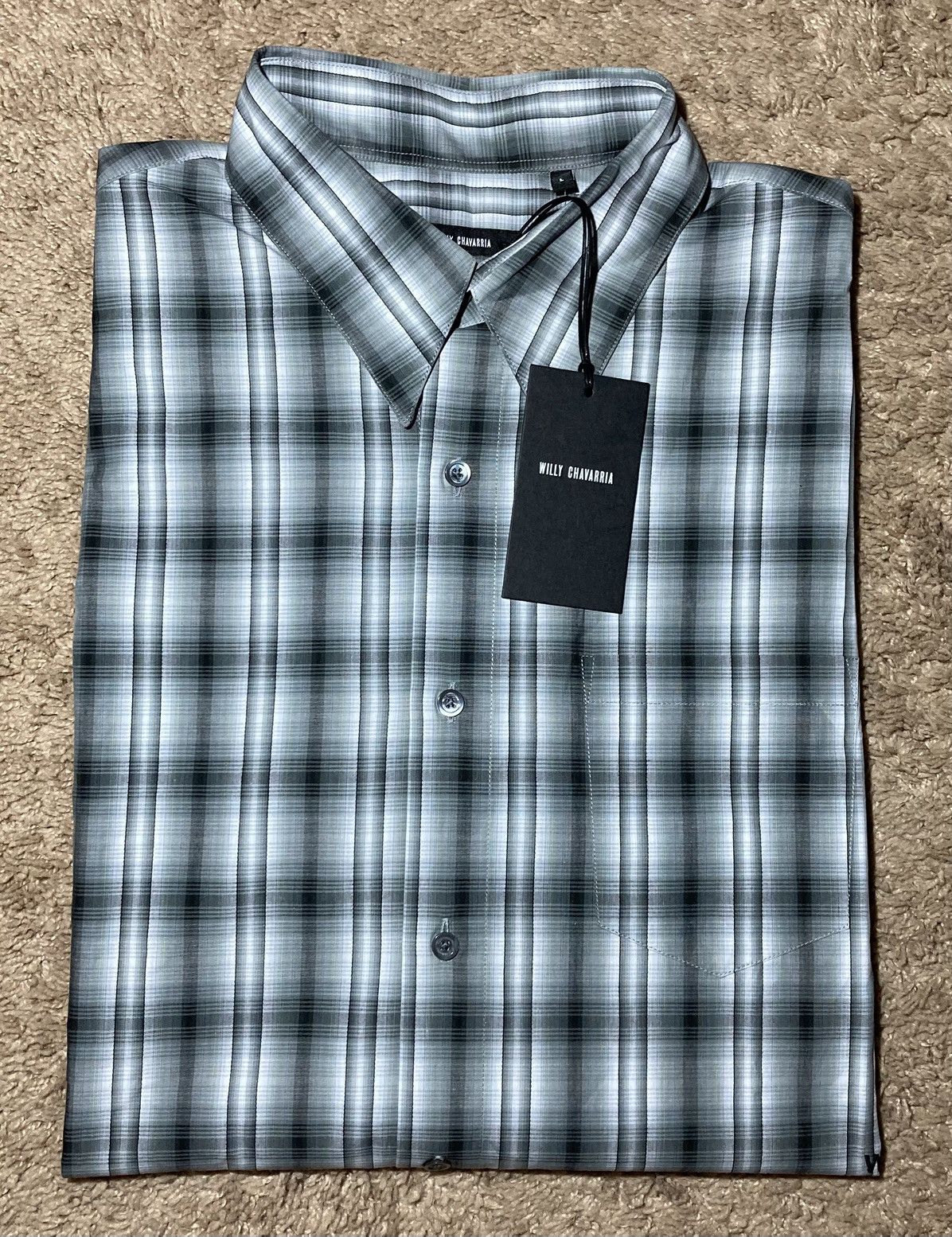 Willy Chavarria New SS25 Willy Chavarria Cholo Shadow Plaid Point Collar 90s Size US L / EU 52-54 / 3 - 1 Thumbnail