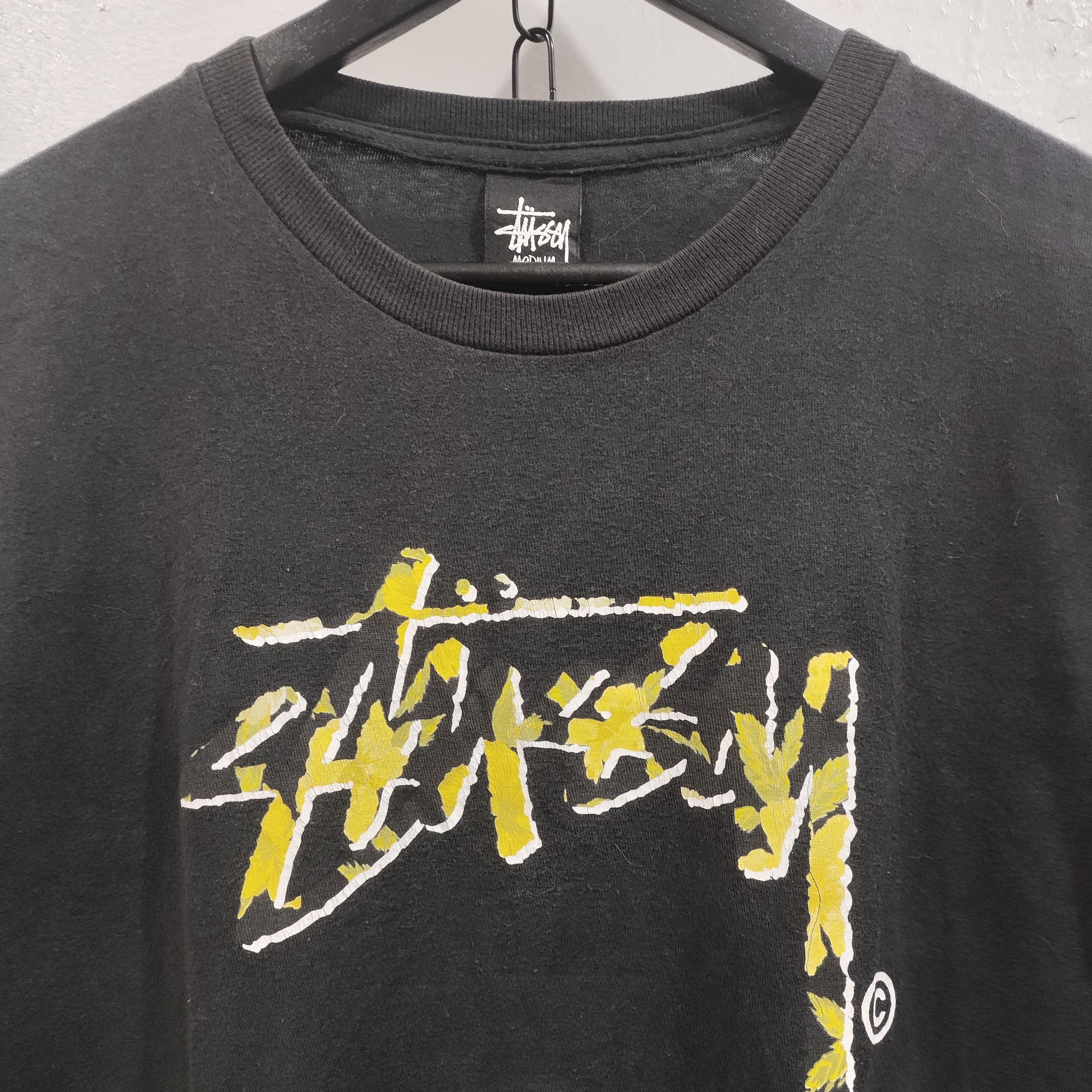 Stussy Authentic Stussy Flower Stock Logo Black Shirt Size US M / EU 48-50 / 2 - 2 Thumbnail