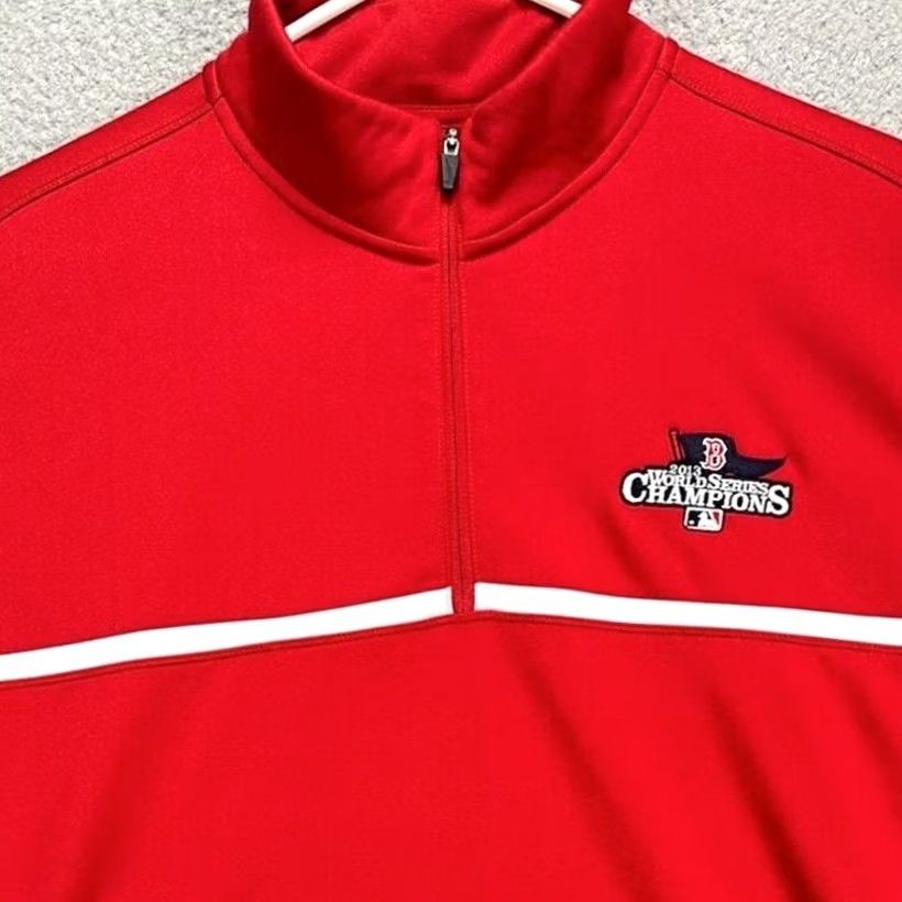 Nike Nike Boston Red Sox Sweater Mens Large Therma-Fit Tour Performance Pullover Sweatshirt Red 1/4 Zip Outdoor Mens Size US L / EU 52-54 / 3 - 2 Thumbnail
