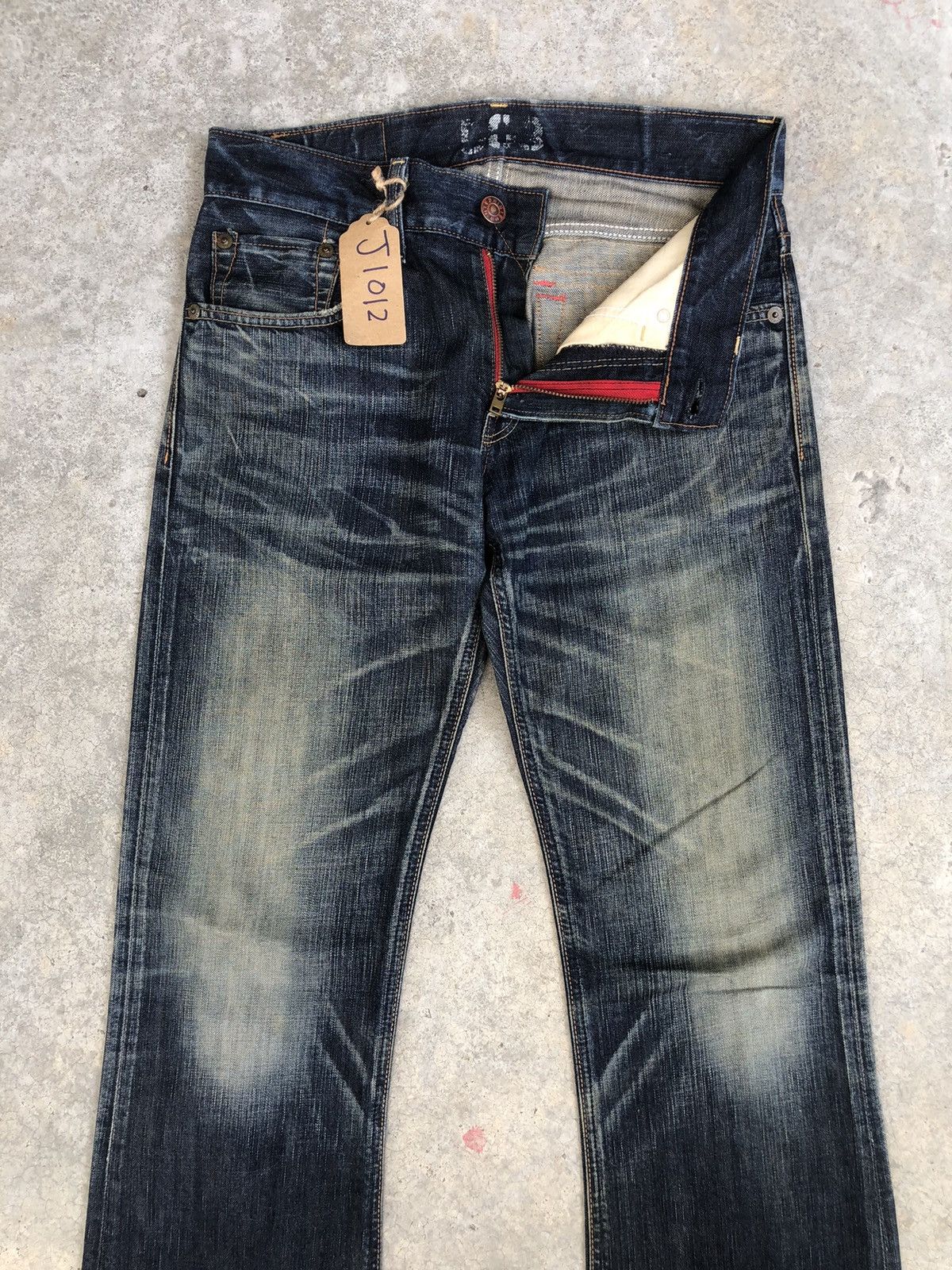 If Six Was Nine Japanese Edwin 503 Blue Trip Flared Jeans Distressed Jeans Size US 32 / EU 48 - 3 Thumbnail