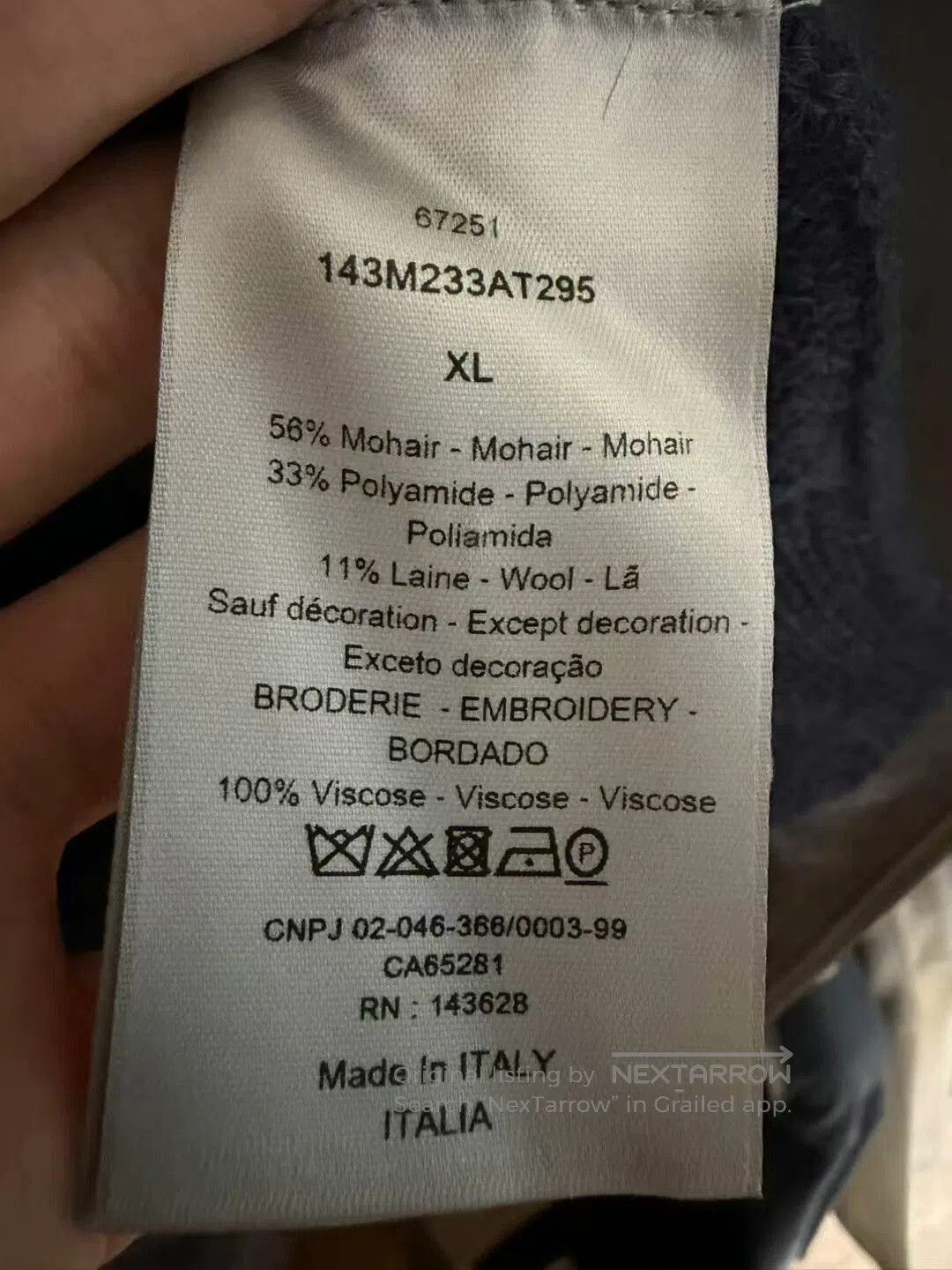 Dior dior mohair embroidered logo cardigan XL. Size XL / US 12-14 / IT 48-50 - 4 Thumbnail