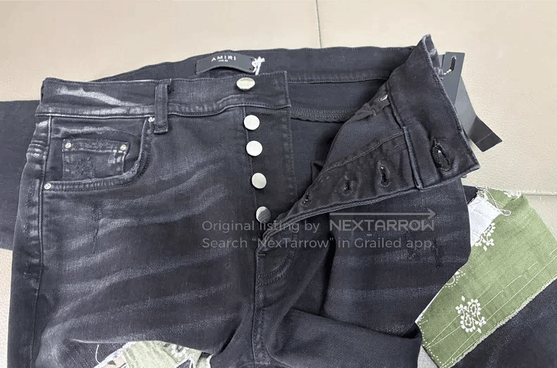 Amiri Amiri Size 32 Cashew flower patch large hole slim jeans Size US 32 / EU 48 - 4 Thumbnail
