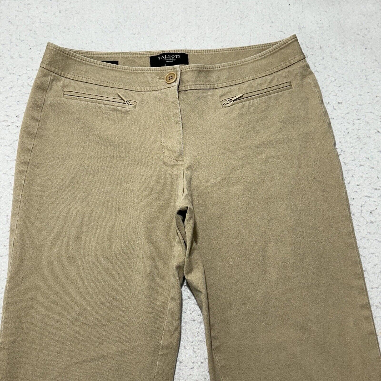 Other Talbots 6P Flat Front Chino Pants Khaki Mid Rise 24" Inseam Size 28" / US 6 / IT 42 - 2 Thumbnail