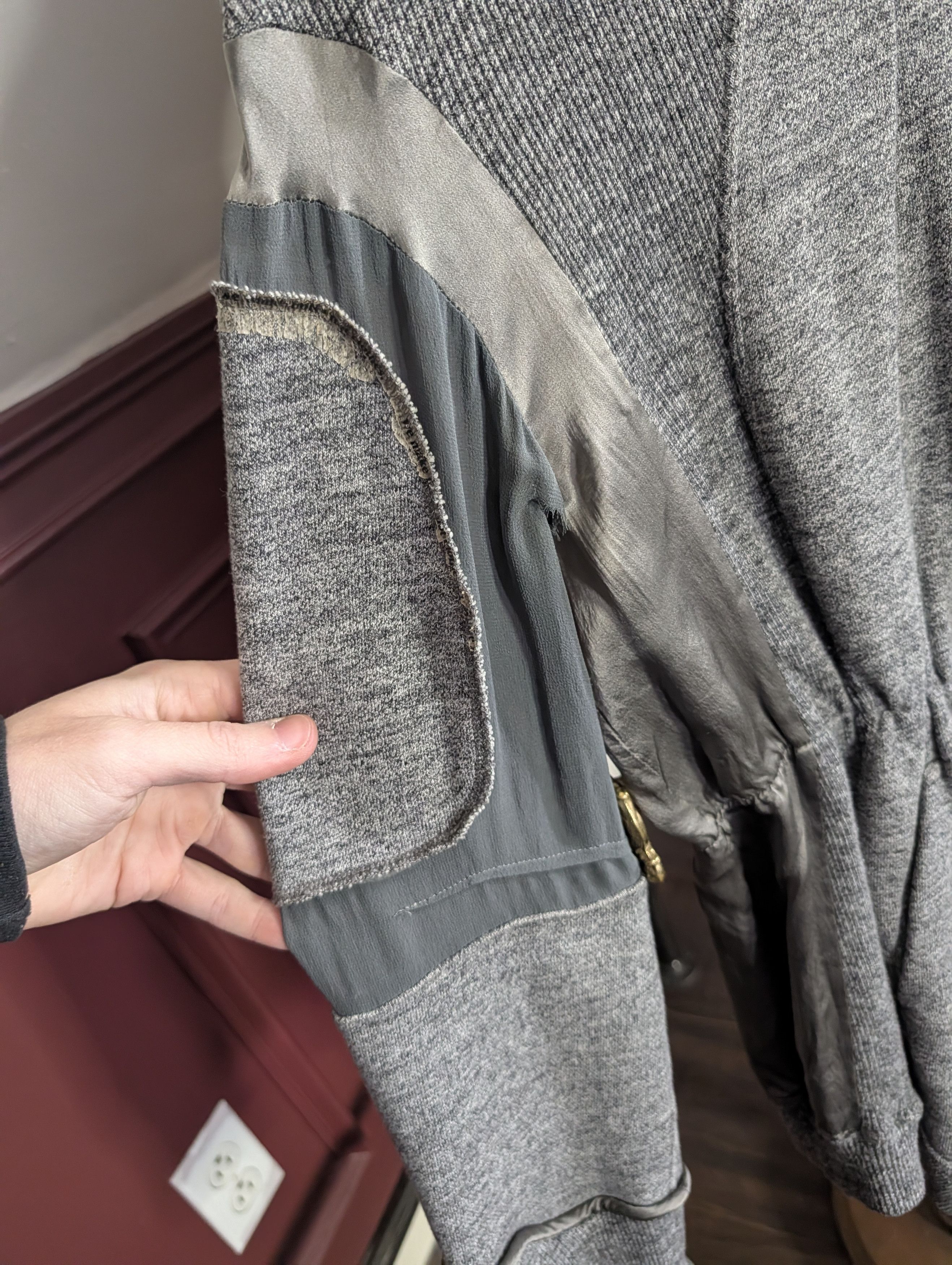 Undercover RARE Vtg silk insert cotton terry cinched waist hoodie Size M / US 6-8 / IT 42-44 - 5 Thumbnail