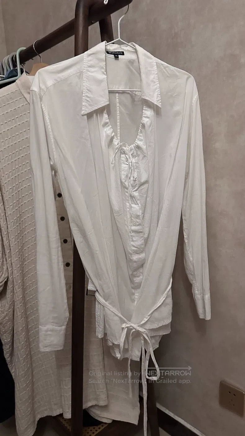 Ann Demeulemeester 34 white strappy shirt
