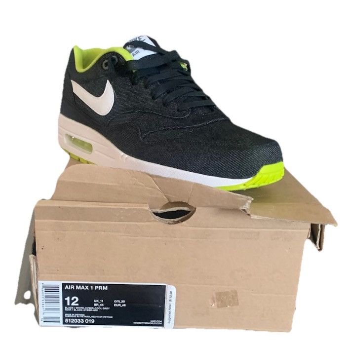 Nike Nike Air Max 1 Black Denim Cyber 512033-019 Size 12 Size US 12 / EU 45 - 1 Thumbnail