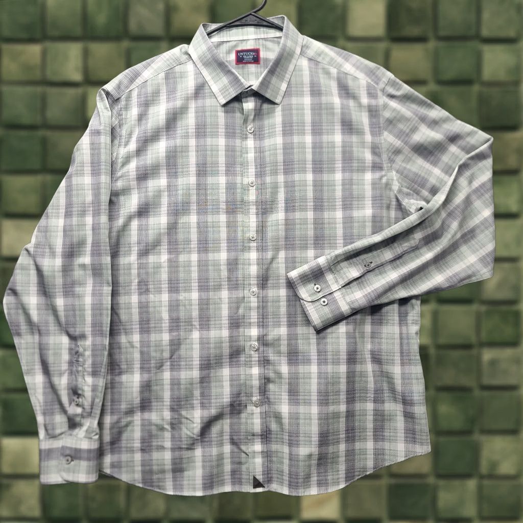 UNTUCKit UNTUCKit Shirt Mens XXL Regular Fit Long Sleeve Wrinkle Free Cotton Plaid Button-Up Size US XXL / EU 58 / 5 - 1 Thumbnail