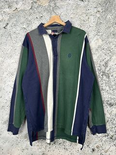 Vintage Chaps Ralph Lauren Green Blue Mens Spellout Color Block Jacket Sz XL