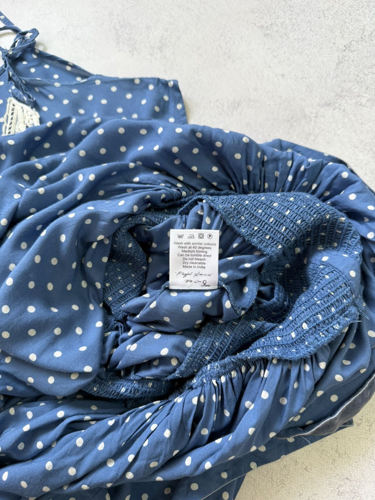 Vintage Ewa I Walla Blue Polka Dot Short Sleeve Midi Dress Size XS Size XS / US 0-2 / IT 36-38 - 18 Thumbnail