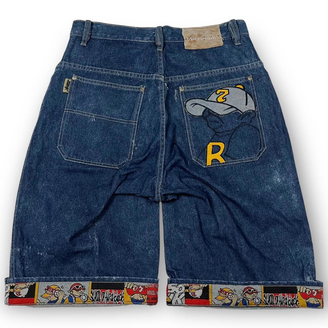 Designer SOHK baggy vintage hip-hop skater raver shorts jorts Size US 33 - 2 Thumbnail